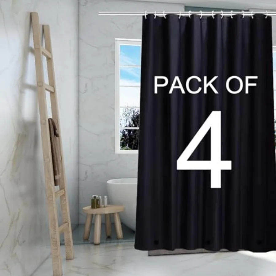 Black Shower Curtain Liner 4 Pack 4G PEVA Shower Liner Plastic Peva Waterproof Shower Curtains 72x72 inch with Grommet Holes 3
Black Shower Curtain Liner 4 Pack 4G PEVA Shower Liner Plastic Peva Waterproof Shower Curtains 72x72 inch with Grommet Holes 3