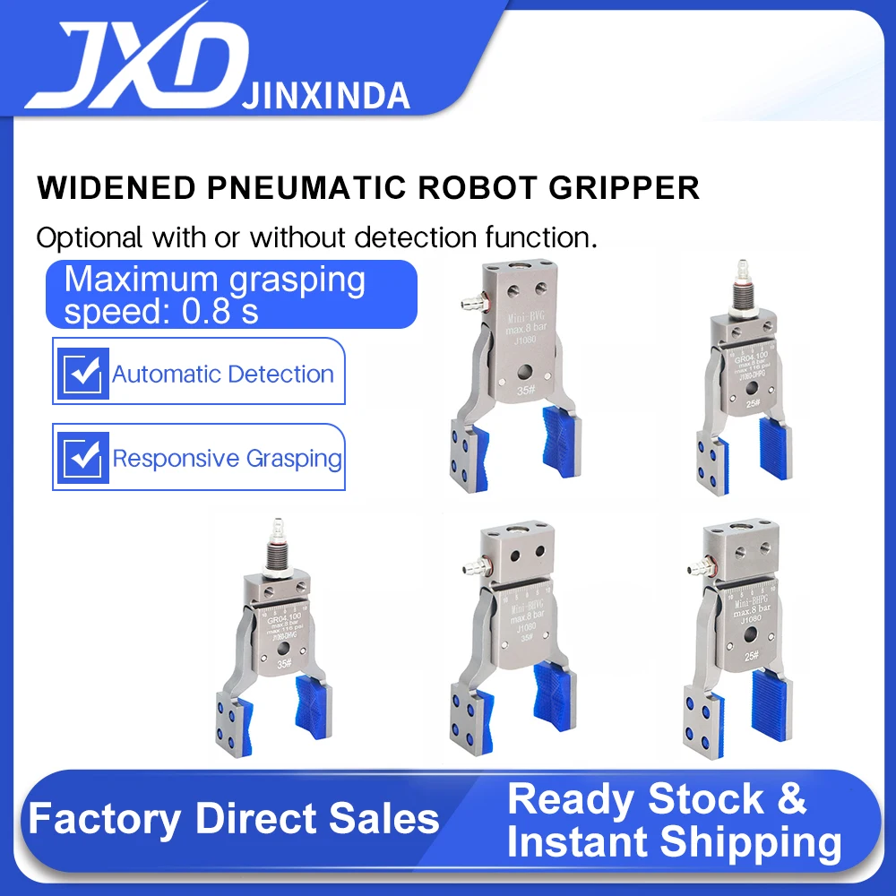 Pneumatic Widened Thumb Gripper Mini-ERG, Manipulator Small Finger Claw with Silicone Pad, Industrial Sprue Cutter Nozzle Clamp
Pneumatic Widened Thumb Gripper Mini-ERG, Manipulator Small Finger Claw with Silicone Pad, Industrial Sprue Cutter Nozzle Clamp