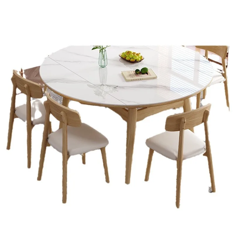 Simple folding rock slab dining table household dining table dual-purpose living room round table telescopic Nordic new rubber w
Simple folding rock slab dining table household dining table dual-purpose living room round table telescopic Nordic new rubber w