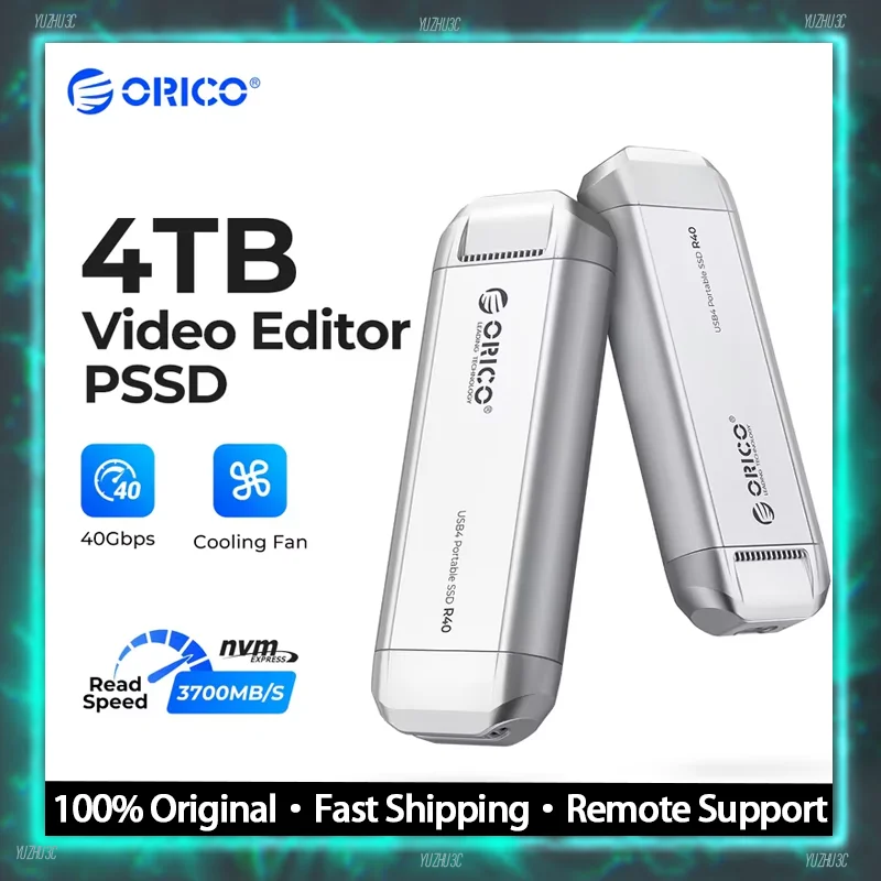 ORICO R40 Portable SSD External Solid State Drive 1TB 2TB USB 3.2 Gen2x2 20Gbps High-Speed with Active Cooling Fan Aluminum 
ORICO R40 Portable SSD External Solid State Drive 1TB 2TB USB 3.2 Gen2x2 20Gbps High-Speed with Active Cooling Fan Aluminum