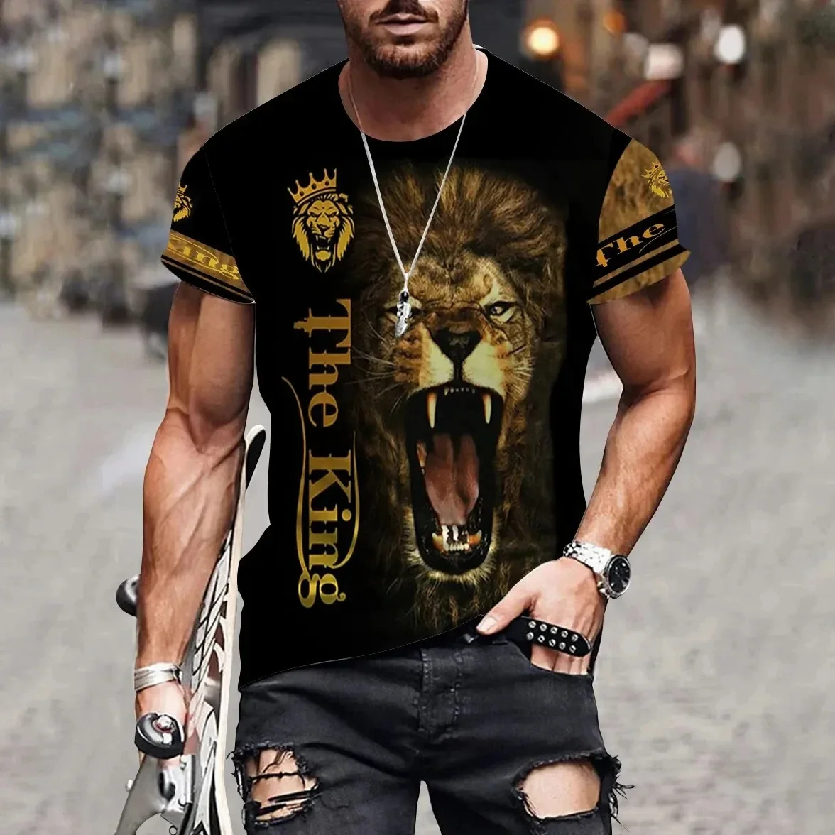 Animal Tiger Print T Shirt For Men Summer Polyester Round Neck Loose Short Sleeve Streetwear Oversized T-shirts Casual Tops Tees
Animal Tiger Print T Shirt For Men Summer Polyester Round Neck Loose Short Sleeve Streetwear Oversized T-shirts Casual Tops Tees