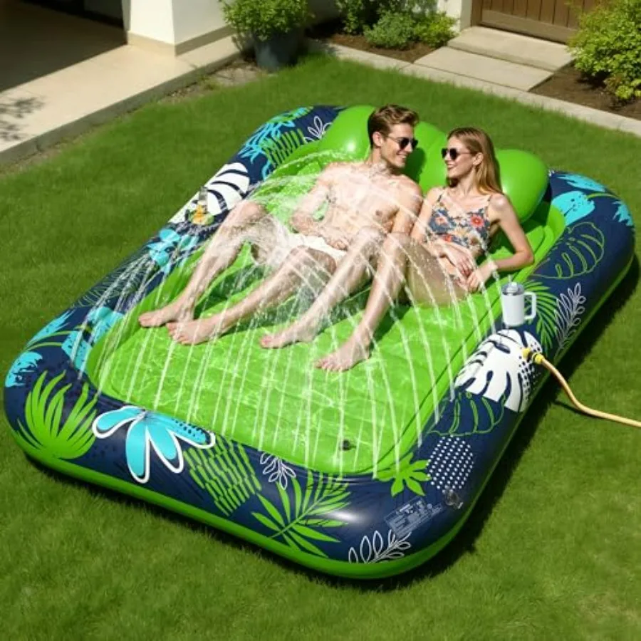 Inflatable tanning pool lounger float for outdoor water use, heavy-duty PVC material, blue color, XXL size 83 x 63, includes sp
Inflatable tanning pool lounger float for outdoor water use, heavy-duty PVC material, blue color, XXL size 83 x 63, includes sp