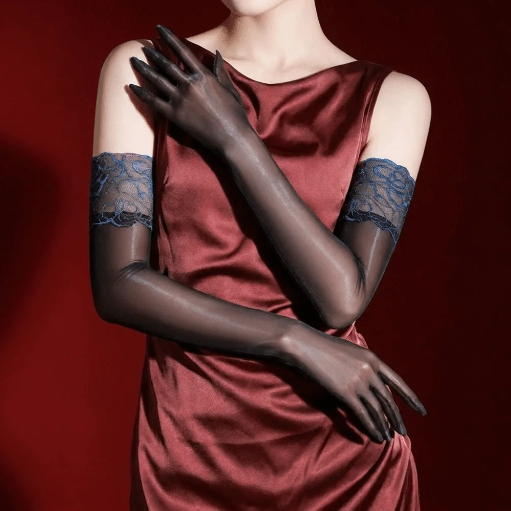 Fashion Lace Cuff Five Finger Gloves Smooth Ultra-thin Sheer Gloves Tight Sheer Material Stockings Gloves Women
Fashion Lace Cuff Five Finger Gloves Smooth Ultra-thin Sheer Gloves Tight Sheer Material Stockings Gloves Women