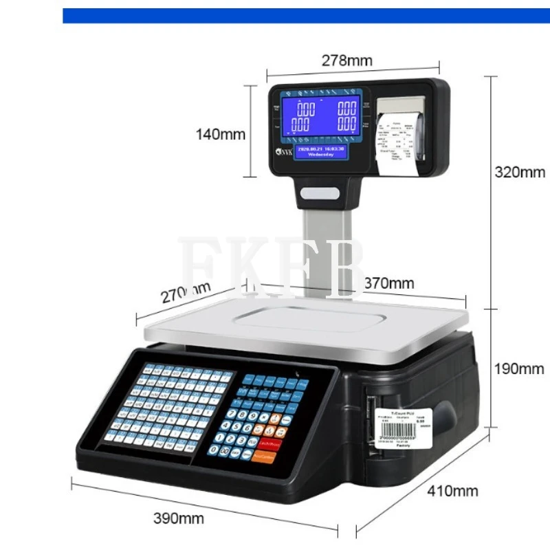 Кассовый аппарат с электронными весами и интегрированным сканером штрих-кодов для супермаркетов и фруктовых магазинов, с функцией печати чеков для готовых блюд
Кассовый аппарат с электронными весами и интегрированным сканером штрих-кодов для супермаркетов и фруктовых магазинов, с функцией печати чеков для готовых блюд