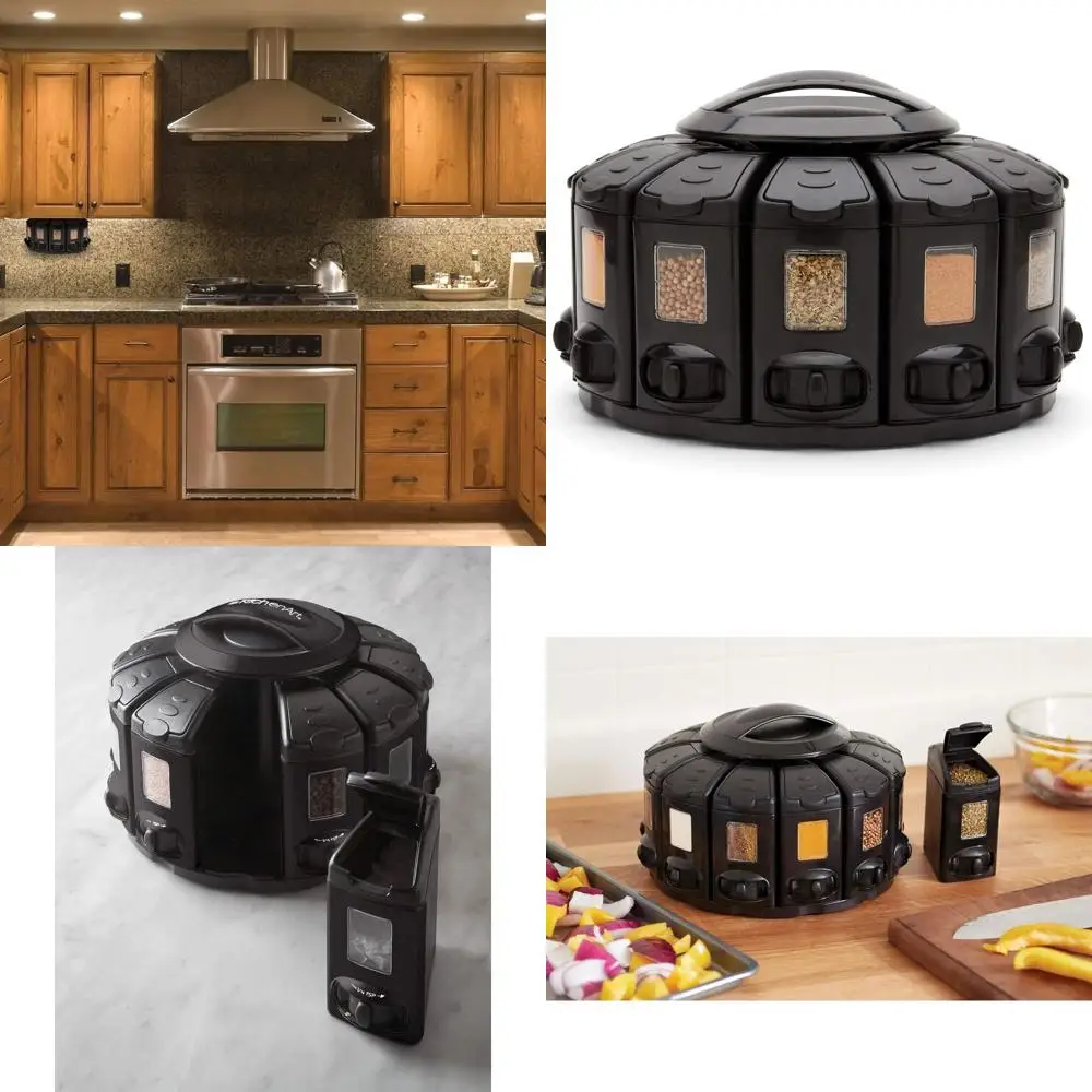 Spice Carousel Auto-Measure 12-Compartment Rack, Black, 9.5x9.5x6.5 inches
Spice Carousel Auto-Measure 12-Compartment Rack, Black, 9.5x9.5x6.5 inches