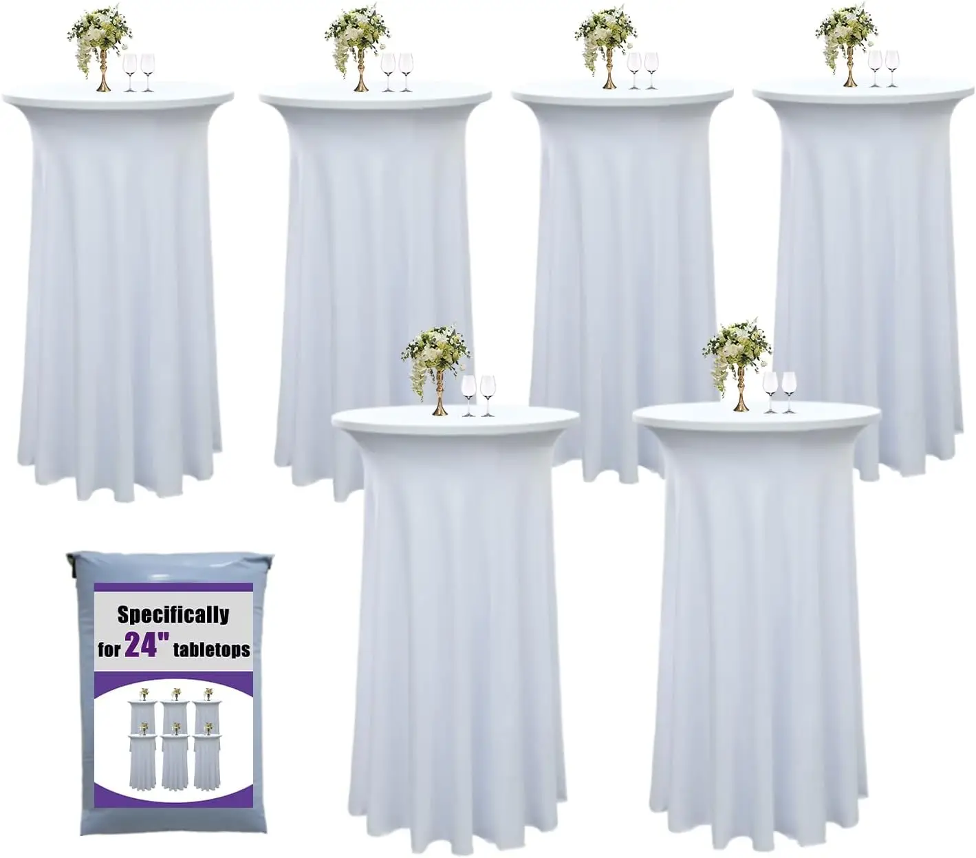 6-Pack Stretch Spandex Table Skirts, Wrinkle-Resistant & Machine Washable for Weddings and Parties
6-Pack Stretch Spandex Table Skirts, Wrinkle-Resistant & Machine Washable for Weddings and Parties