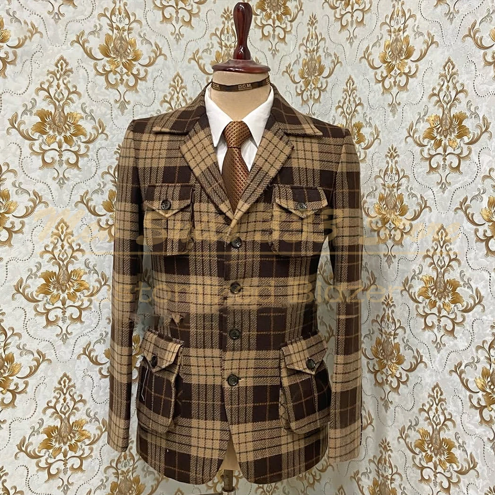 Luxury Windowpane Men's Suits Classic Single Breasted Notch Lapel Skinny 2 Piece Jacket Pants Customized Male Clothing Costume
Luxury Windowpane Men's Suits Classic Single Breasted Notch Lapel Skinny 2 Piece Jacket Pants Customized Male Clothing Costume