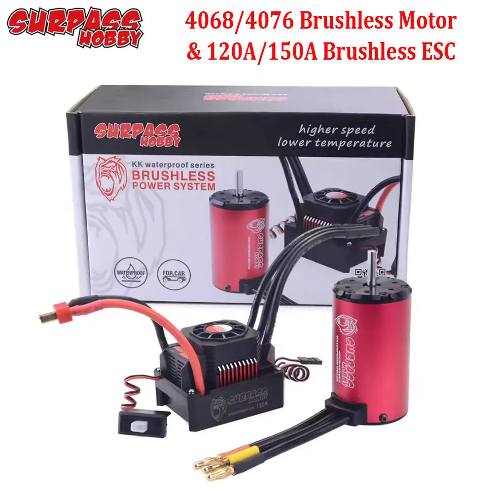 SURPASS HOBBY KK Waterproof Combo 4068 4076 Brushless Motor with 120A 150A ESC for 1/8 RC Drift Racing Car
SURPASS HOBBY KK Waterproof Combo 4068 4076 Brushless Motor with 120A 150A ESC for 1/8 RC Drift Racing Car
