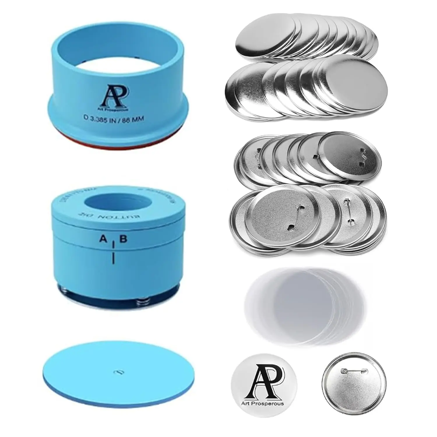 75mm 3" Button Maker Kit – Badge Making Supplies with Metal Plastic Mold Set, 86mm Circle Cutter & Pad, 20 Tin Badge Blanks for Button Press Machine | Press Not Included(75mm Kit 86mm Circle Cutter Pad,20 Tin Badge)
75mm 3" Button Maker Kit – Badge Making Supplies with Metal Plastic Mold Set, 86mm Circle Cutter & Pad, 20 Tin Badge Blanks for Button Press Machine | Press Not Included(75mm Kit 86mm Circle Cutter Pad,20 Tin Badge)