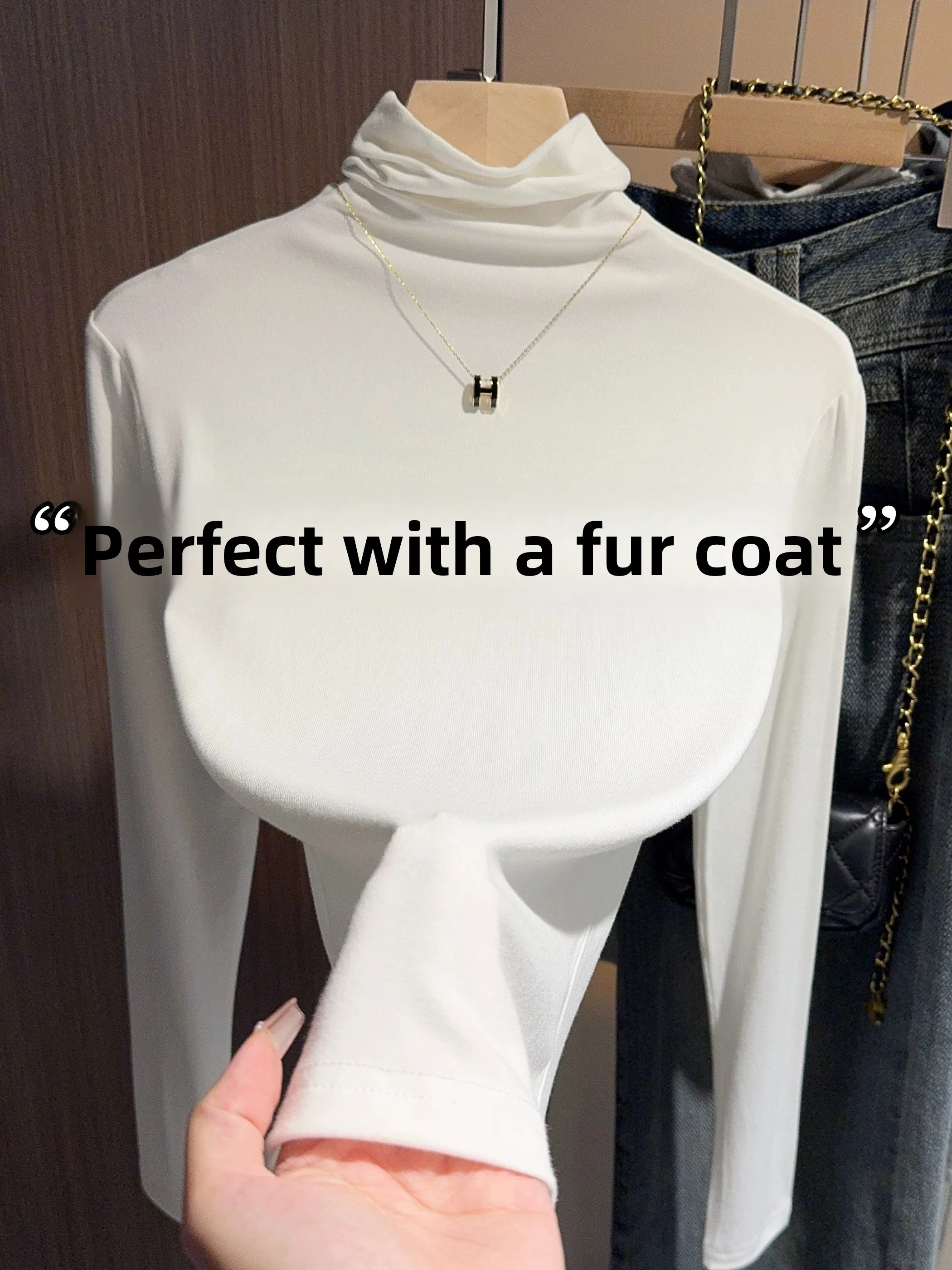 Женский топ с высоким воротником и подкладкой Sve Fce Brued Base irt, тонкий бархат, большие размеры, облегающий универсальный топ для внутренней одежды T irt
Женский топ с высоким воротником и подкладкой Sve Fce Brued Base irt, тонкий бархат, большие размеры, облегающий универсальный топ для внутренней одежды T irt