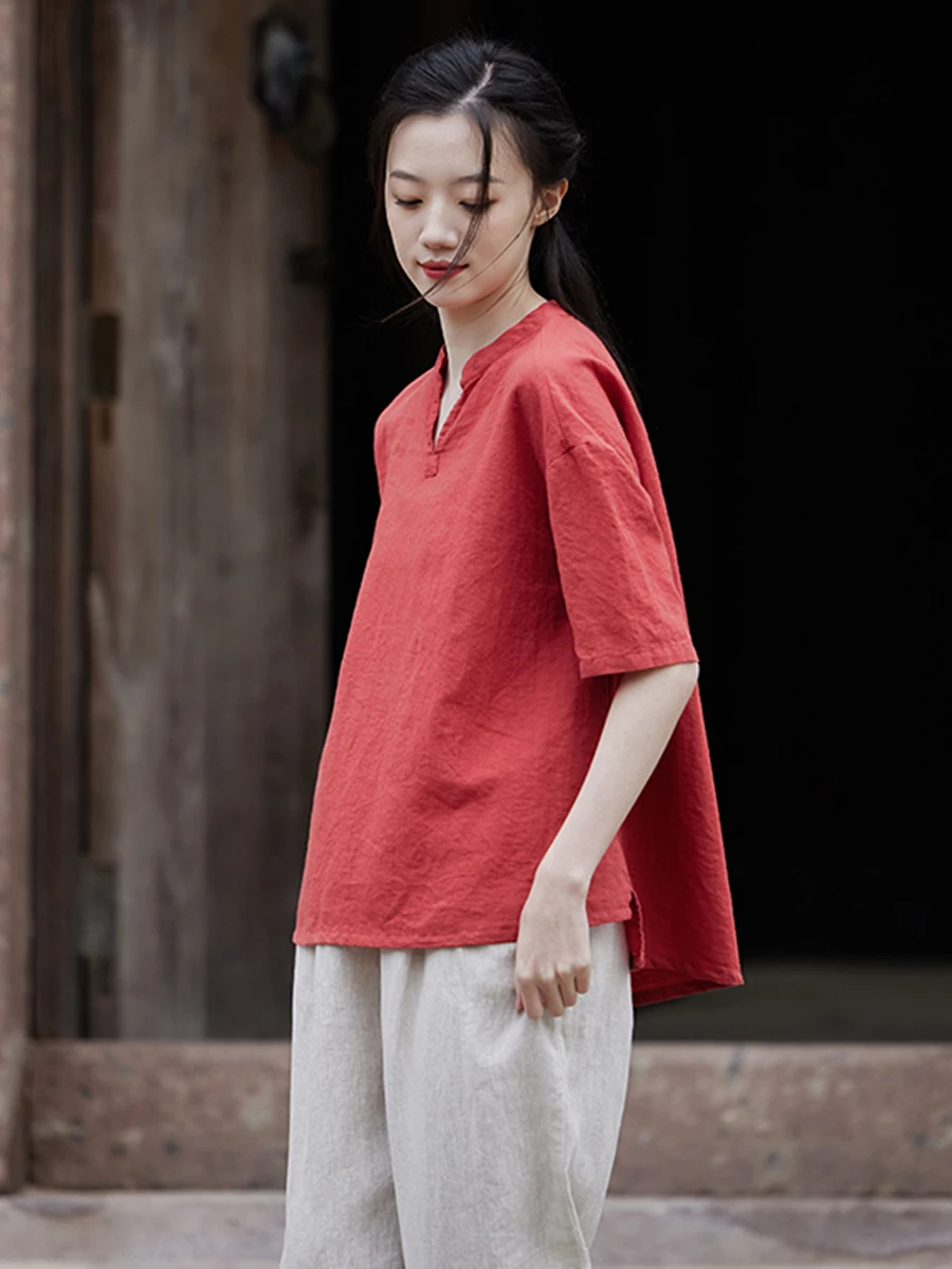 Women's Cotton Linen Short Sleeve Shirt Vintage Artistic Retro White Zen Tea Ceremony Wear Loose Fit Breathable Summer New Ar...
Women's Cotton Linen Short Sleeve Shirt Vintage Artistic Retro White Zen Tea Ceremony Wear Loose Fit Breathable Summer New Ar...