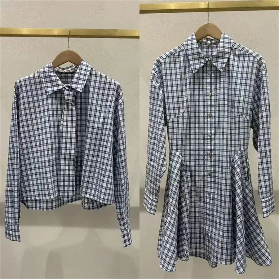 Blue Plaid Long Sleeve Shirt Dress Cute A-Line Skirt College Style Women's Clothing Spring Summer Polyester Cotton Blend Casual
Blue Plaid Long Sleeve Shirt Dress Cute A-Line Skirt College Style Women's Clothing Spring Summer Polyester Cotton Blend Casual