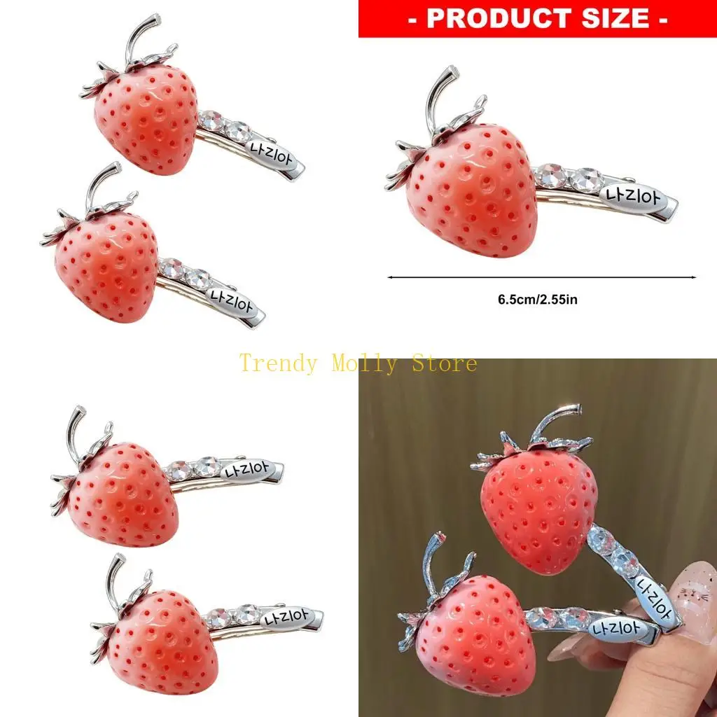 N5KB Shimmering Strawberry HairClip For Women Teens Girl Trendy Hair Styling Accessories Fruit Theme Barrette Brooch Pin 2PCS
N5KB Shimmering Strawberry HairClip For Women Teens Girl Trendy Hair Styling Accessories Fruit Theme Barrette Brooch Pin 2PCS