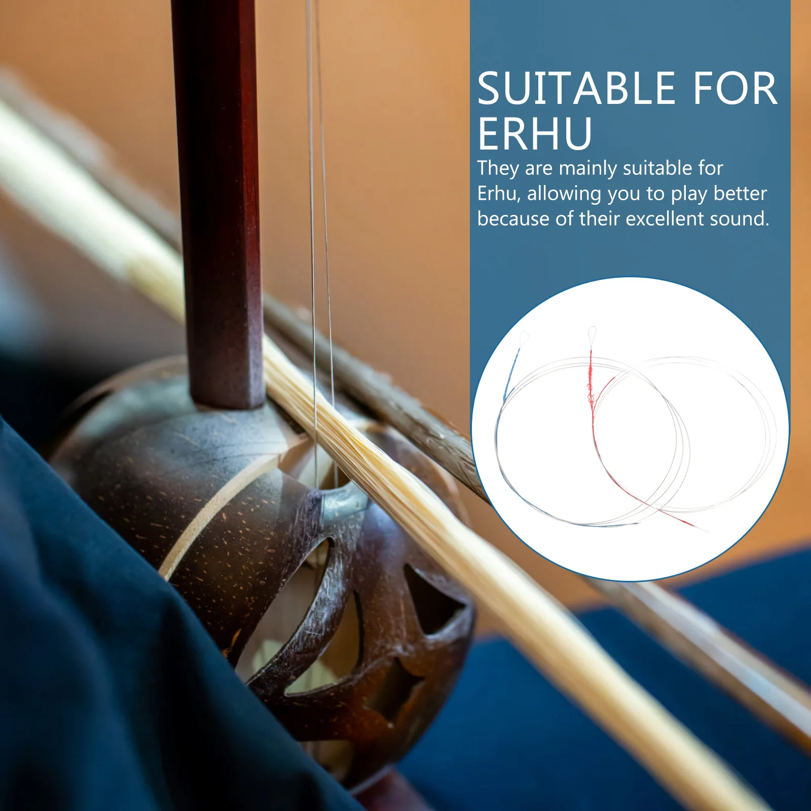 3 set 3 Sets Erhu Strings Set Durable Steel Wire Instrument Accessories Music Replacement Parts for Beginner Erhu Practice
3 set 3 Sets Erhu Strings Set Durable Steel Wire Instrument Accessories Music Replacement Parts for Beginner Erhu Practice