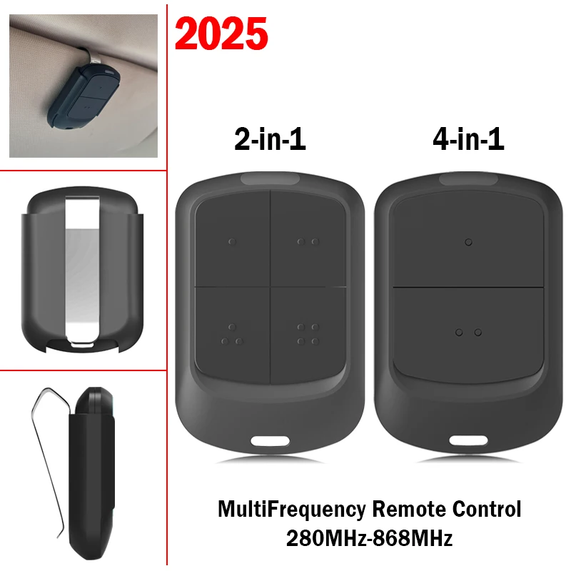 Newest 280MHz to 868MHz MultiFrequency Garage Door Remote Control Electric Gate Opener 433MHz Hand Transmitter With Clip
Newest 280MHz to 868MHz MultiFrequency Garage Door Remote Control Electric Gate Opener 433MHz Hand Transmitter With Clip