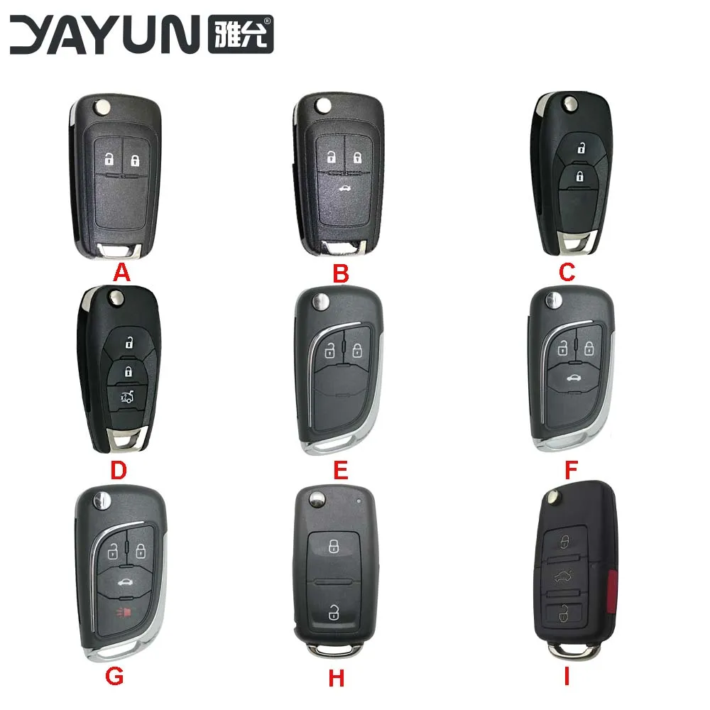 AUTOKEY YAYUN PC Material 2/3/4/5 Button With Blade Remote Car Key Shell Suitable For Various Car Model