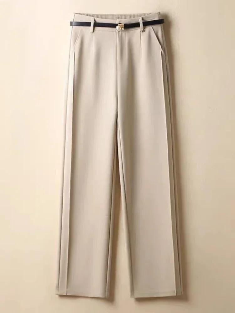 Autumn New Casual Straight Pants Women's Suit Wide-leg Pants 2026 Office Lady Simple Solid Khaki Elegant Black Pants with Belt
Autumn New Casual Straight Pants Women's Suit Wide-leg Pants 2026 Office Lady Simple Solid Khaki Elegant Black Pants with Belt
