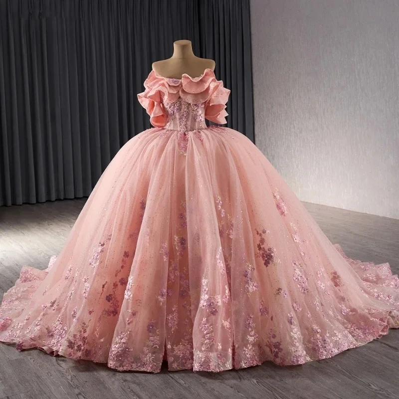 Pink Shiny Ball Gown Quinceanera Dresses Off The Shoulder Appliques Lace Beads Tull Corset Party Birthday Vestidos De 15 Anos S
Pink Shiny Ball Gown Quinceanera Dresses Off The Shoulder Appliques Lace Beads Tull Corset Party Birthday Vestidos De 15 Anos S