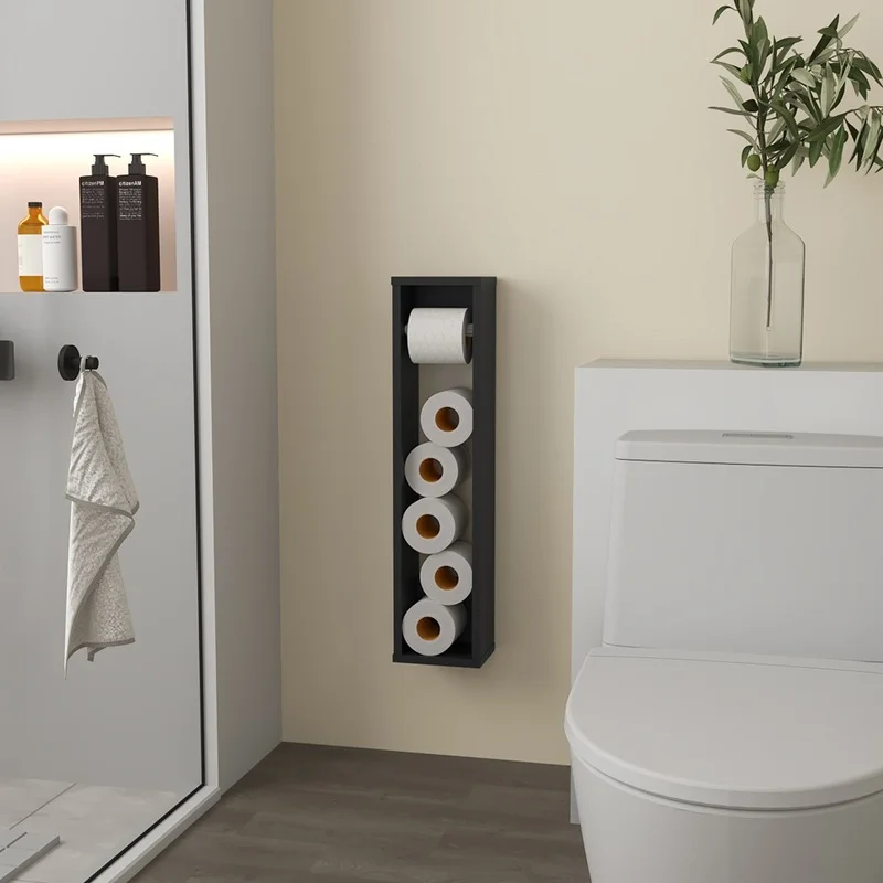 Black Toilet Paper Holder, Modern Bathroom Organizer
Black Toilet Paper Holder, Modern Bathroom Organizer