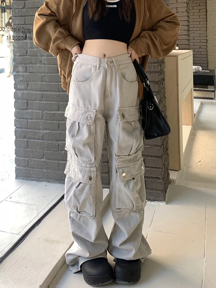 Slergiri American Retro Multi-pocket Baggy Jeans Woman Y2K Streetwear Hip-hop Wide Leg Trousers Washed Cargo Pants Women 2024
Slergiri American Retro Multi-pocket Baggy Jeans Woman Y2K Streetwear Hip-hop Wide Leg Trousers Washed Cargo Pants Women 2024