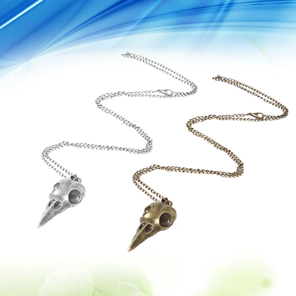 2Pcs Skull Necklace Halloween Crow Pendant Creative Punk Design Charming Hanging Pendant for Birthday Dinner Party
2Pcs Skull Necklace Halloween Crow Pendant Creative Punk Design Charming Hanging Pendant for Birthday Dinner Party