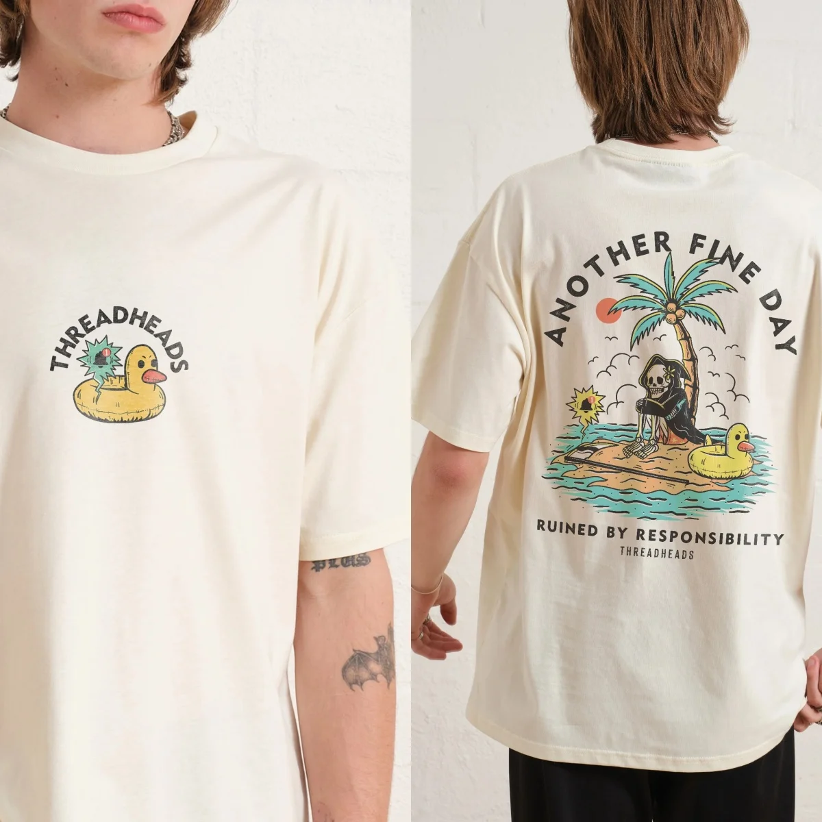 Cotton Funny Duck & Reaper Tee Double - Sided Graphic for Trendy Casual and Humorous Vibes Halloween T-shirt New Arrival S-4XL
Cotton Funny Duck & Reaper Tee Double - Sided Graphic for Trendy Casual and Humorous Vibes Halloween T-shirt New Arrival S-4XL