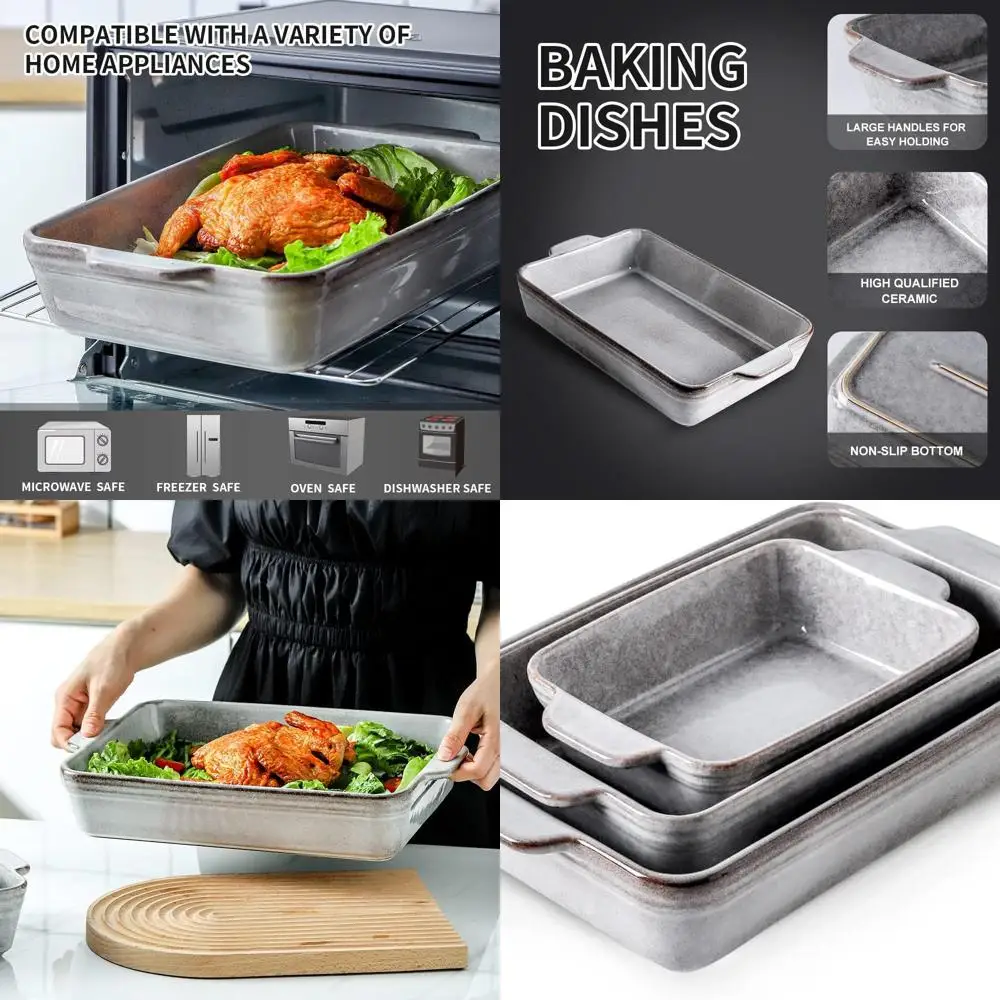 Набор керамических форм для выпечки из 3 предметов: прямоугольная кастрюля, сковорода для лазаньи, столовая посуда 9x13 дюймов с реактивной серой глазурью
Набор керамических форм для выпечки из 3 предметов: прямоугольная кастрюля, сковорода для лазаньи, столовая посуда 9x13 дюймов с реактивной серой глазурью