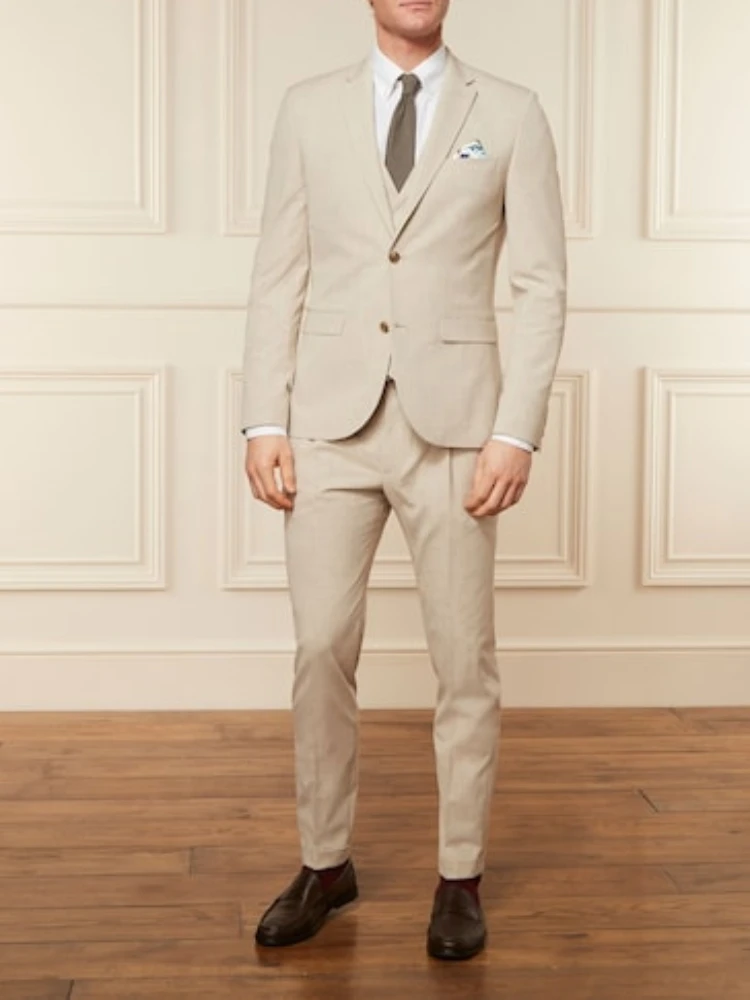 Summer Linen Khaki Elegant Men Suits Smart Casual Slim Fit Blazers Hombre Business High Quality Custom 3 Piece Set Costume Homme
Summer Linen Khaki Elegant Men Suits Smart Casual Slim Fit Blazers Hombre Business High Quality Custom 3 Piece Set Costume Homme