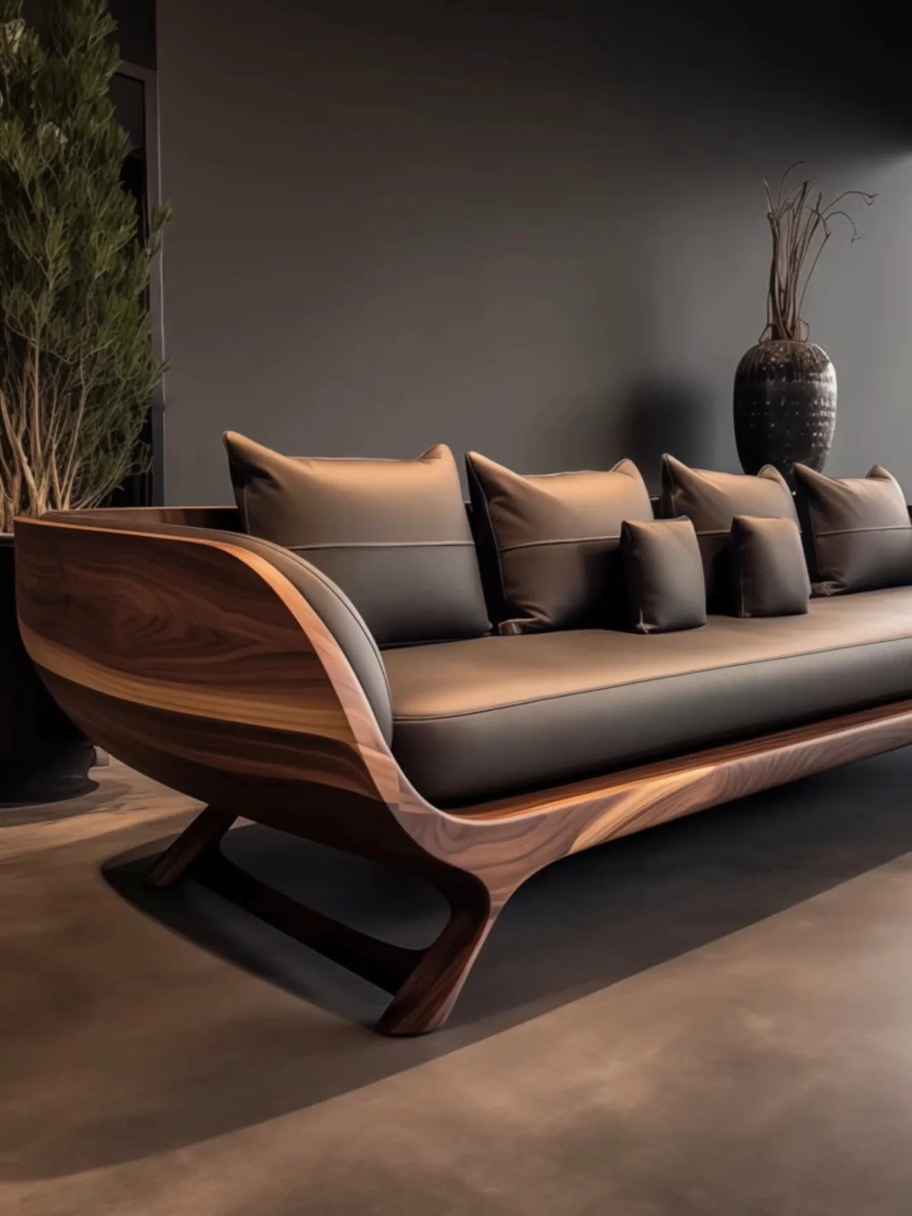 New Chinese black walnut sofa simple light luxury living room villa model room designer style
New Chinese black walnut sofa simple light luxury living room villa model room designer style