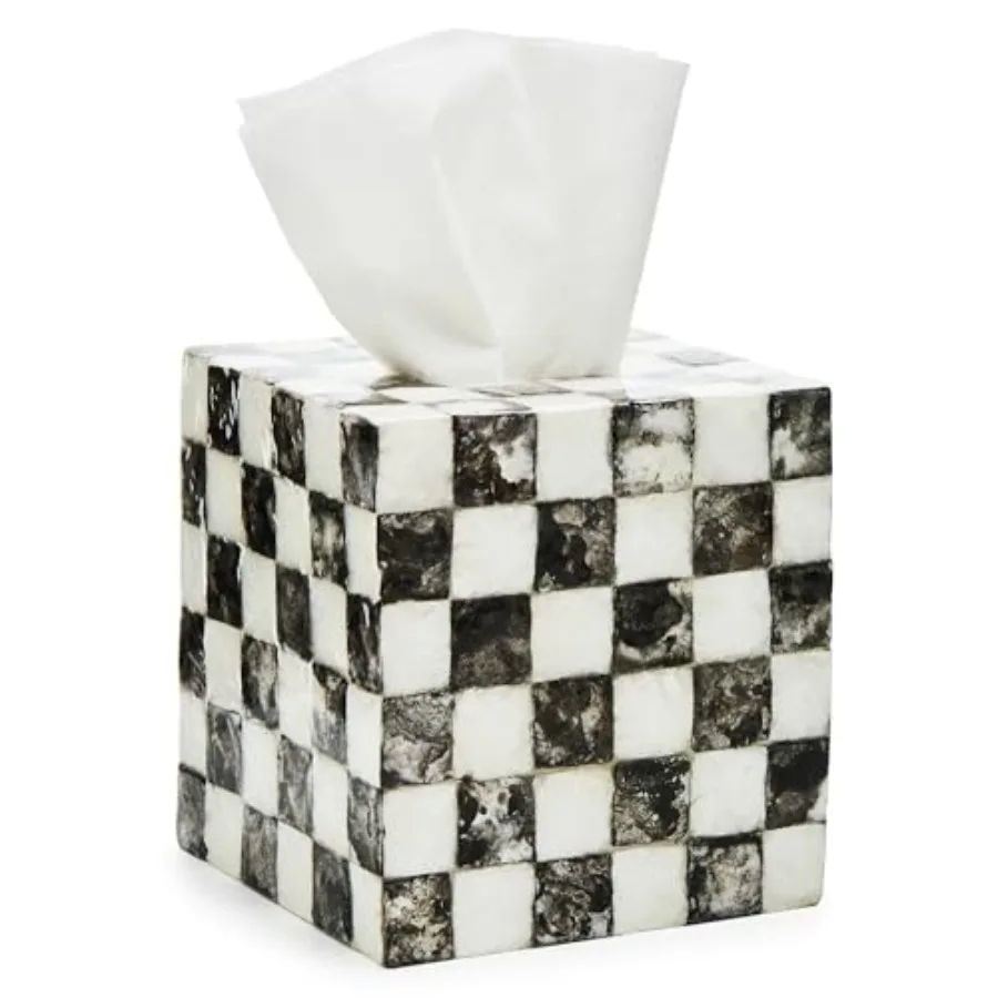 Boutique Square Capiz Tissue-Box Cover, Decorative Tissue Holder, Black-and-White
Boutique Square Capiz Tissue-Box Cover, Decorative Tissue Holder, Black-and-White