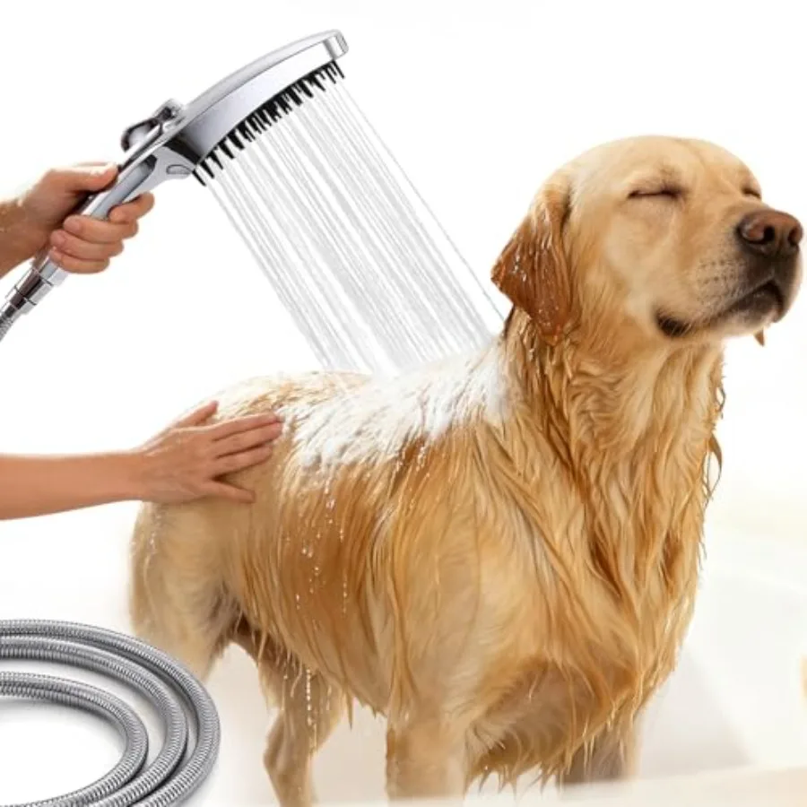 3 Mode Dog Shower Attachment with Pause Mode, Dog shower Sprayer with Stainless Steel, Metal Diverter, Adhesive Holder, for Fas
3 Mode Dog Shower Attachment with Pause Mode, Dog shower Sprayer with Stainless Steel, Metal Diverter, Adhesive Holder, for Fas