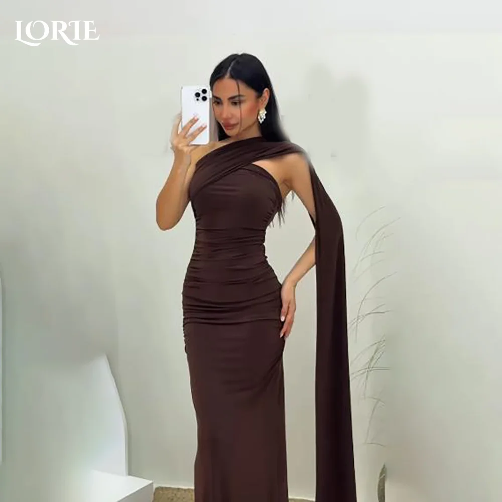 LORIE Modest Crepe Saudi Evening Dresses Elegant One Shoulder Mermaid Chiffon Pleats Arabia Prom Gown Party Dresses Customized
LORIE Modest Crepe Saudi Evening Dresses Elegant One Shoulder Mermaid Chiffon Pleats Arabia Prom Gown Party Dresses Customized