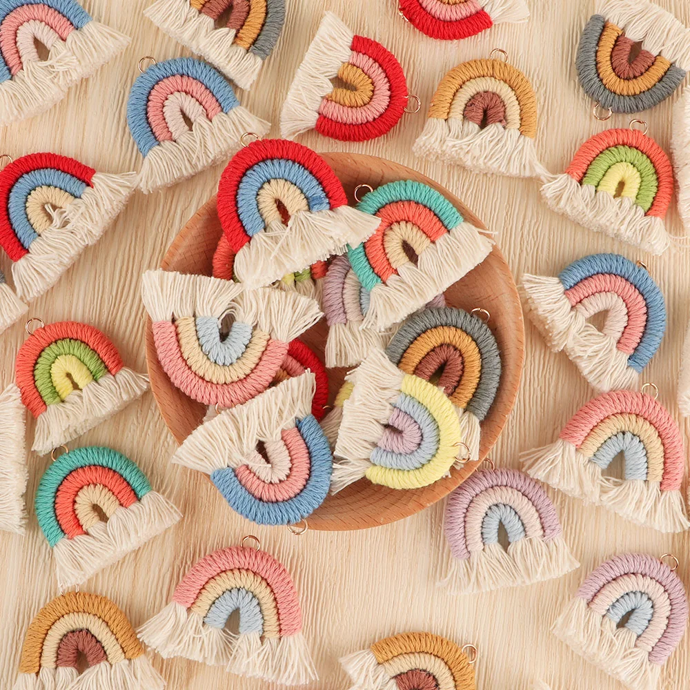 30 шт., плетеная хлопковая веревка ручной работы, радужные кисточки, бусины, подвески в стиле бохо, Радужный брелок, аксессуары для изготовления ювелирных изделий
30 шт., плетеная хлопковая веревка ручной работы, радужные кисточки, бусины, подвески в стиле бохо, Радужный брелок, аксессуары для изготовления ювелирных изделий
