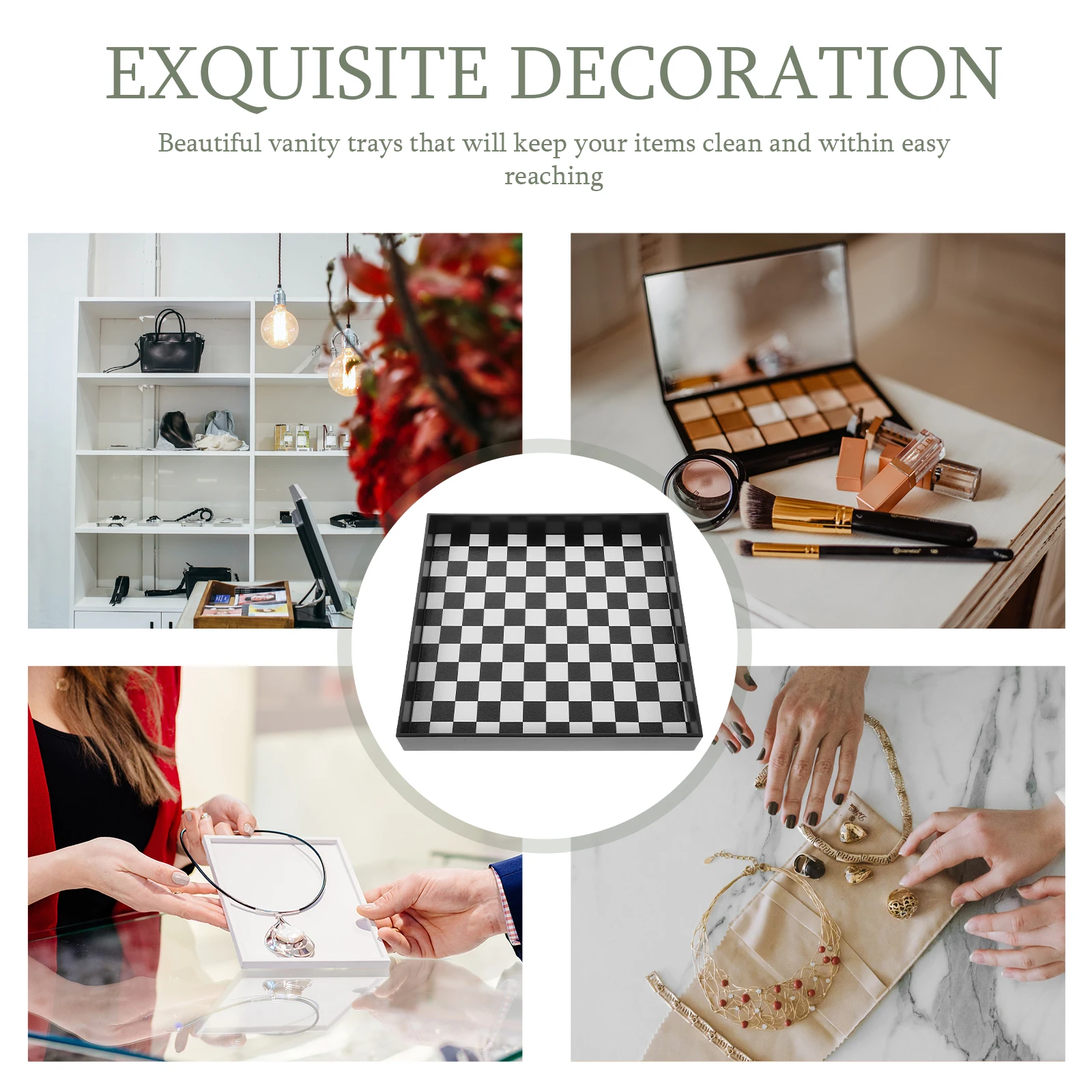 Checkerboard Pattern Storage Perfume Organizer Vanity Tray Jewelry Candles Bathroom Desktop Decorative Tray Small Space
Checkerboard Pattern Storage Perfume Organizer Vanity Tray Jewelry Candles Bathroom Desktop Decorative Tray Small Space
