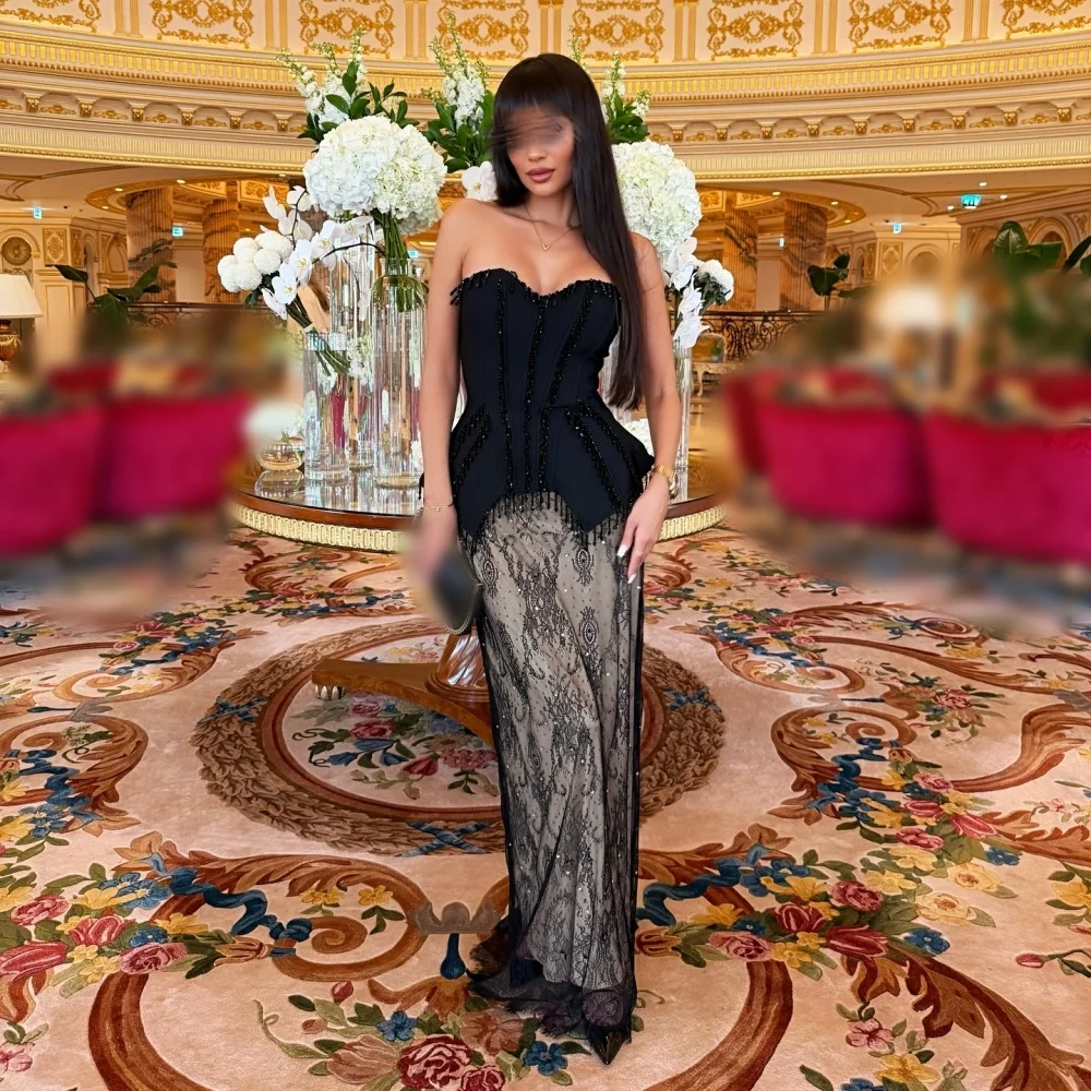Customized Elegant Glitter Women's Evening Gowns Sweetheart Neck Lace Straight Long Dresses Party Gown High Quality Temperament
Customized Elegant Glitter Women's Evening Gowns Sweetheart Neck Lace Straight Long Dresses Party Gown High Quality Temperament