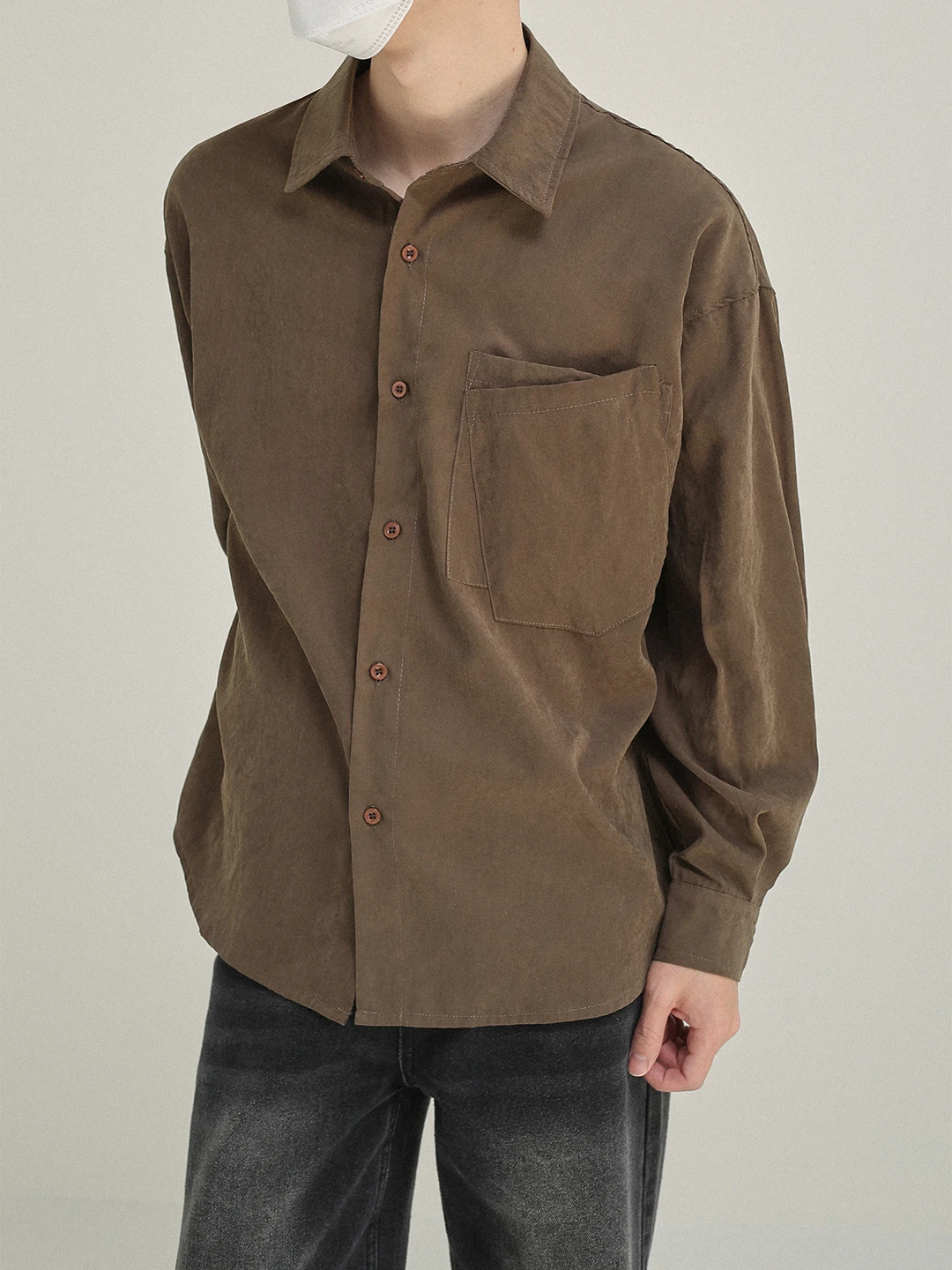 Casual Sli Pure Color Long Sve irt Men's Loose Neutral Sle Layering Design Thin Outerwear Breathable Polyester
Casual Sli Pure Color Long Sve irt Men's Loose Neutral Sle Layering Design Thin Outerwear Breathable Polyester