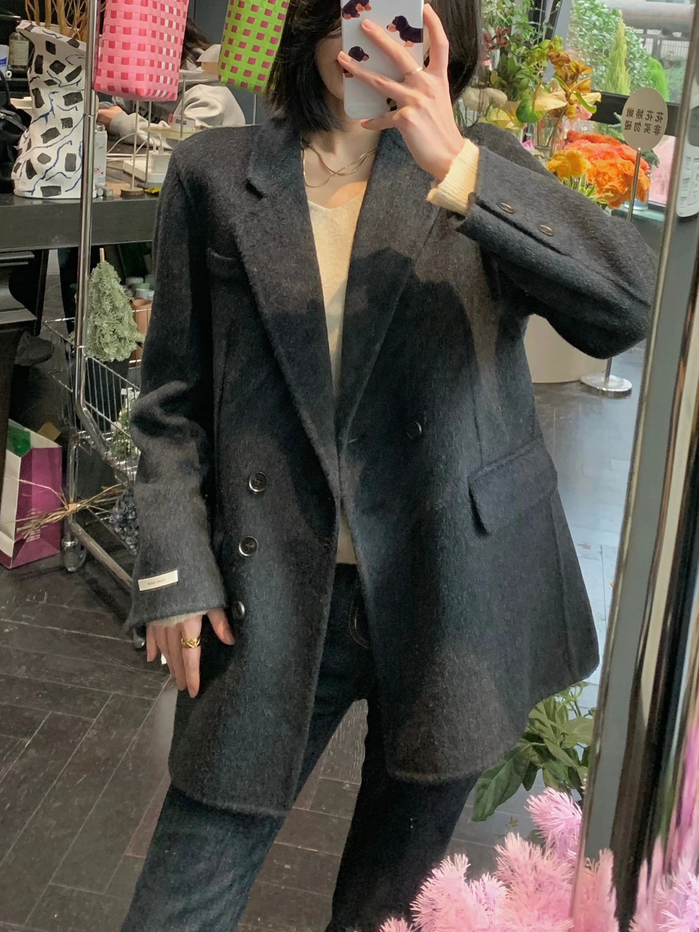 Women's Woolen Suit Coat ort Thiened Double-sided Wool Camere Winter Outerwear Bla oulder Double-breasted Casual
Women's Woolen Suit Coat ort Thiened Double-sided Wool Camere Winter Outerwear Bla oulder Double-breasted Casual