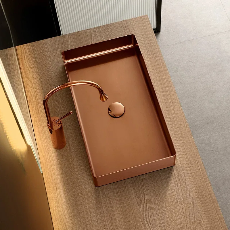 Stainless steel art basin Personalized simple wash basin Toilet bar Bathroom cabinet Color bathroom counter basin
Stainless steel art basin Personalized simple wash basin Toilet bar Bathroom cabinet Color bathroom counter basin