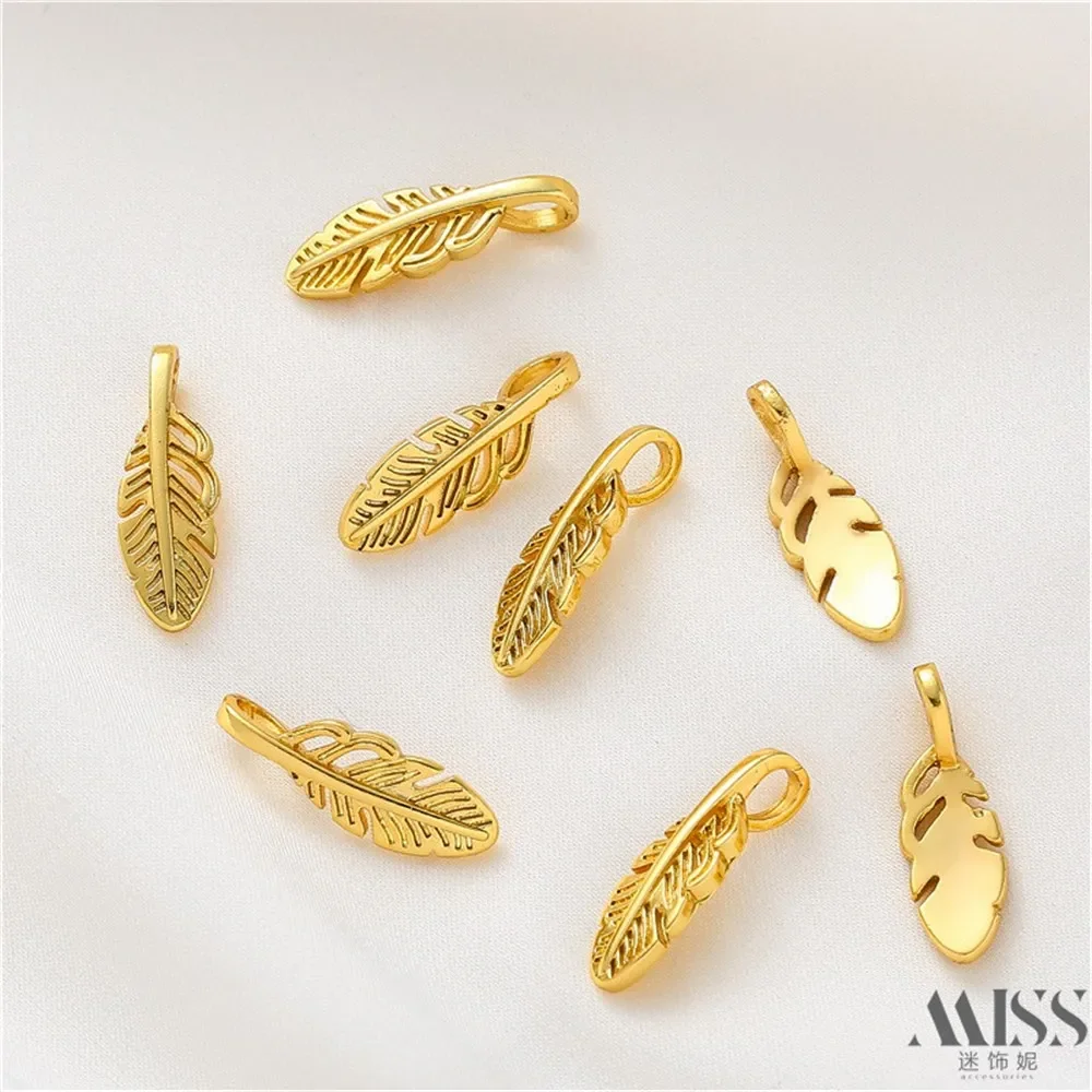 18K Sand Gold Feather Pendant DIY Accessories Color-preserving Charm Pendant Handmade Bracelet Necklace Jewelry Material
18K Sand Gold Feather Pendant DIY Accessories Color-preserving Charm Pendant Handmade Bracelet Necklace Jewelry Material