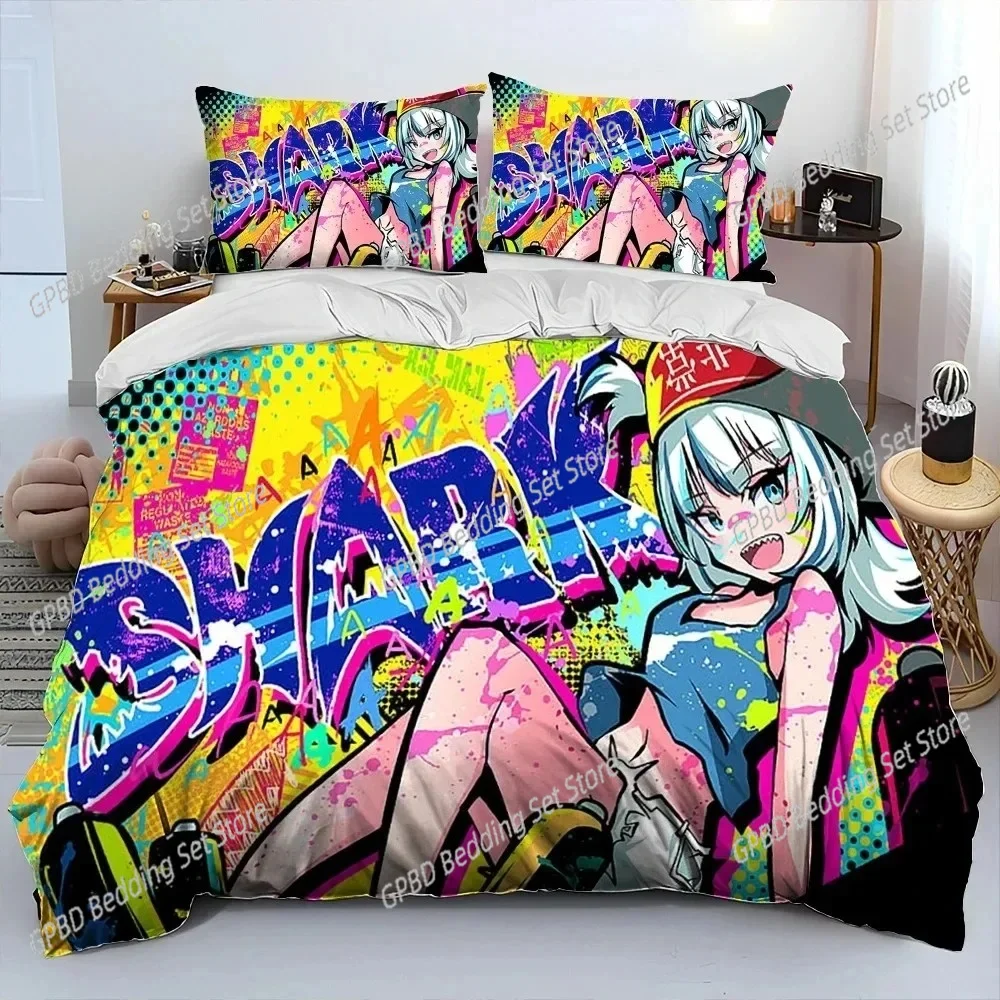 Cute Gawr Gura Hololive Anime Shark Comfortable Duvet Cover Pillowcase Bedding Set Children Bedroom Decoration Home Textile
Cute Gawr Gura Hololive Anime Shark Comfortable Duvet Cover Pillowcase Bedding Set Children Bedroom Decoration Home Textile