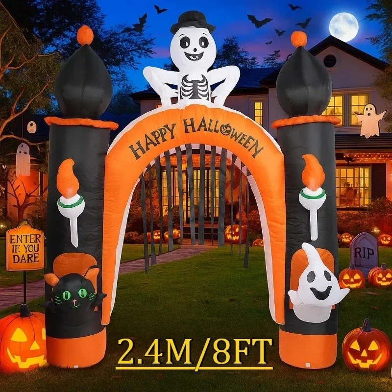 8-футовое надувное украшение арки для Хэллоуина — со встроенными светодиодными фонарями, идеально подходит для внутреннего, наружного, сада, двора и вечеринки.
8-футовое надувное украшение арки для Хэллоуина — со встроенными светодиодными фонарями, идеально подходит для внутреннего, наружного, сада, двора и вечеринки.