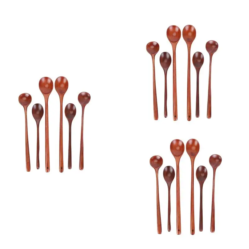 18 Pieces Wooden Spoons Kitchen Serving Long Handle Soup Spoons Cooking Tasting Spoons For Eating Mixing Stirring-AT36
18 Pieces Wooden Spoons Kitchen Serving Long Handle Soup Spoons Cooking Tasting Spoons For Eating Mixing Stirring-AT36