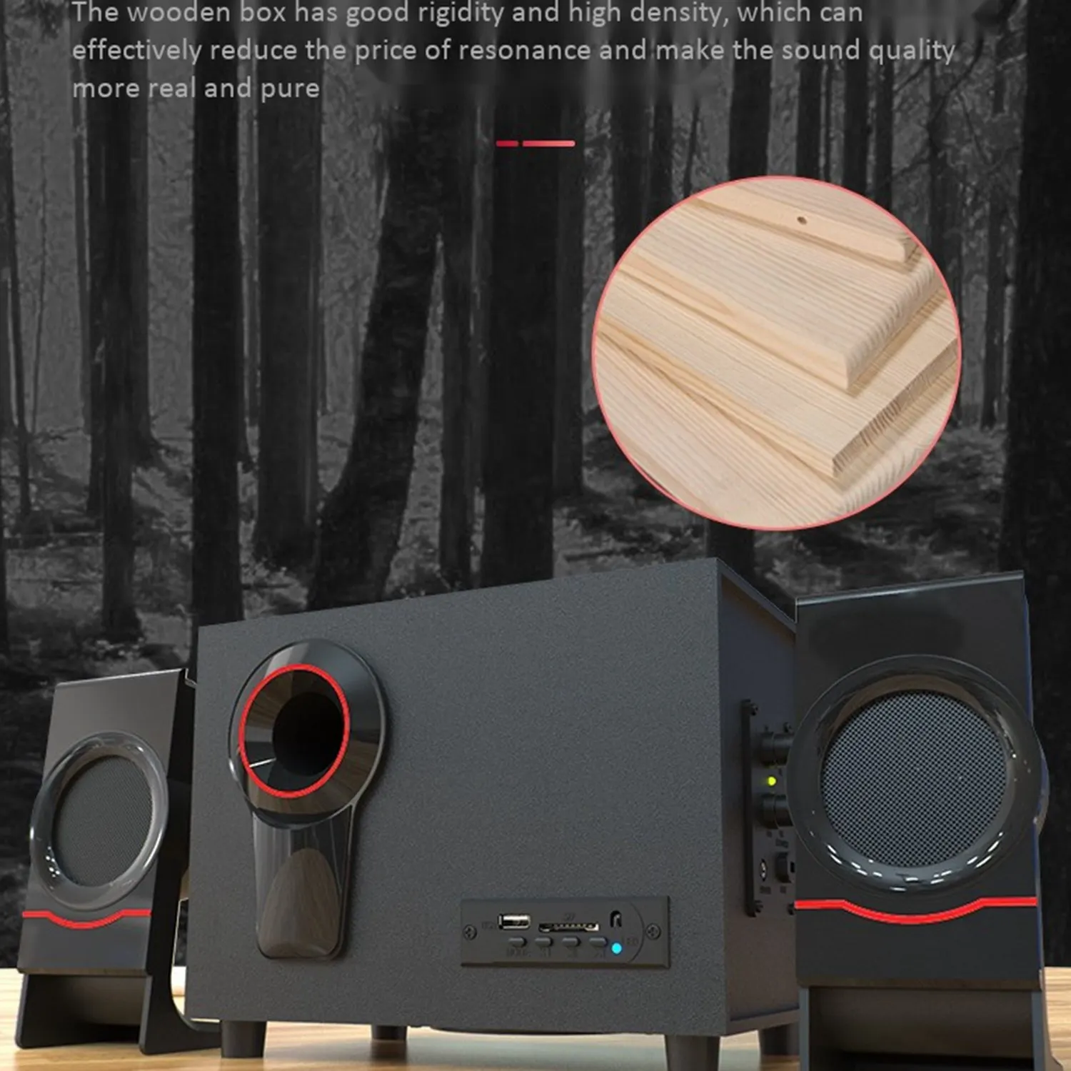 B47C Computer Speakers Wooden 2.1 Multimedia Subwoofer Bluetooth Audio USB Laptop Speakers Bluetooth +3.5mm Connection
B47C Computer Speakers Wooden 2.1 Multimedia Subwoofer Bluetooth Audio USB Laptop Speakers Bluetooth +3.5mm Connection