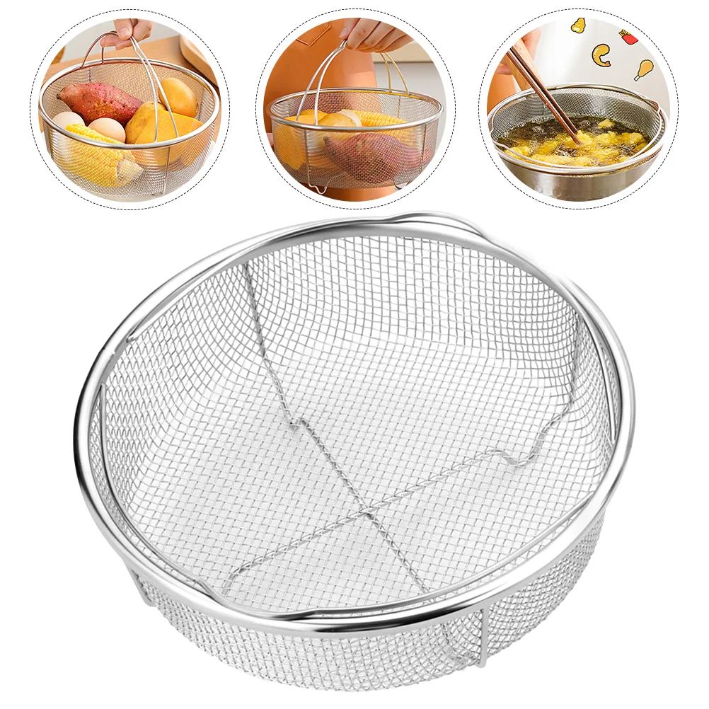 Mesh Sink Strainer Vegetable Drainer Basket Double Handle Design Stainless Steel Silver Household
Mesh Sink Strainer Vegetable Drainer Basket Double Handle Design Stainless Steel Silver Household