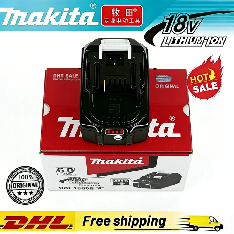 6.0Ah Genuine Makita 18V LXT 6000mAh Li-ion Rechargeable Battery, Replacement for BL1840 BL1850 BL1860 Power Tool Battery
6.0Ah Genuine Makita 18V LXT 6000mAh Li-ion Rechargeable Battery, Replacement for BL1840 BL1850 BL1860 Power Tool Battery