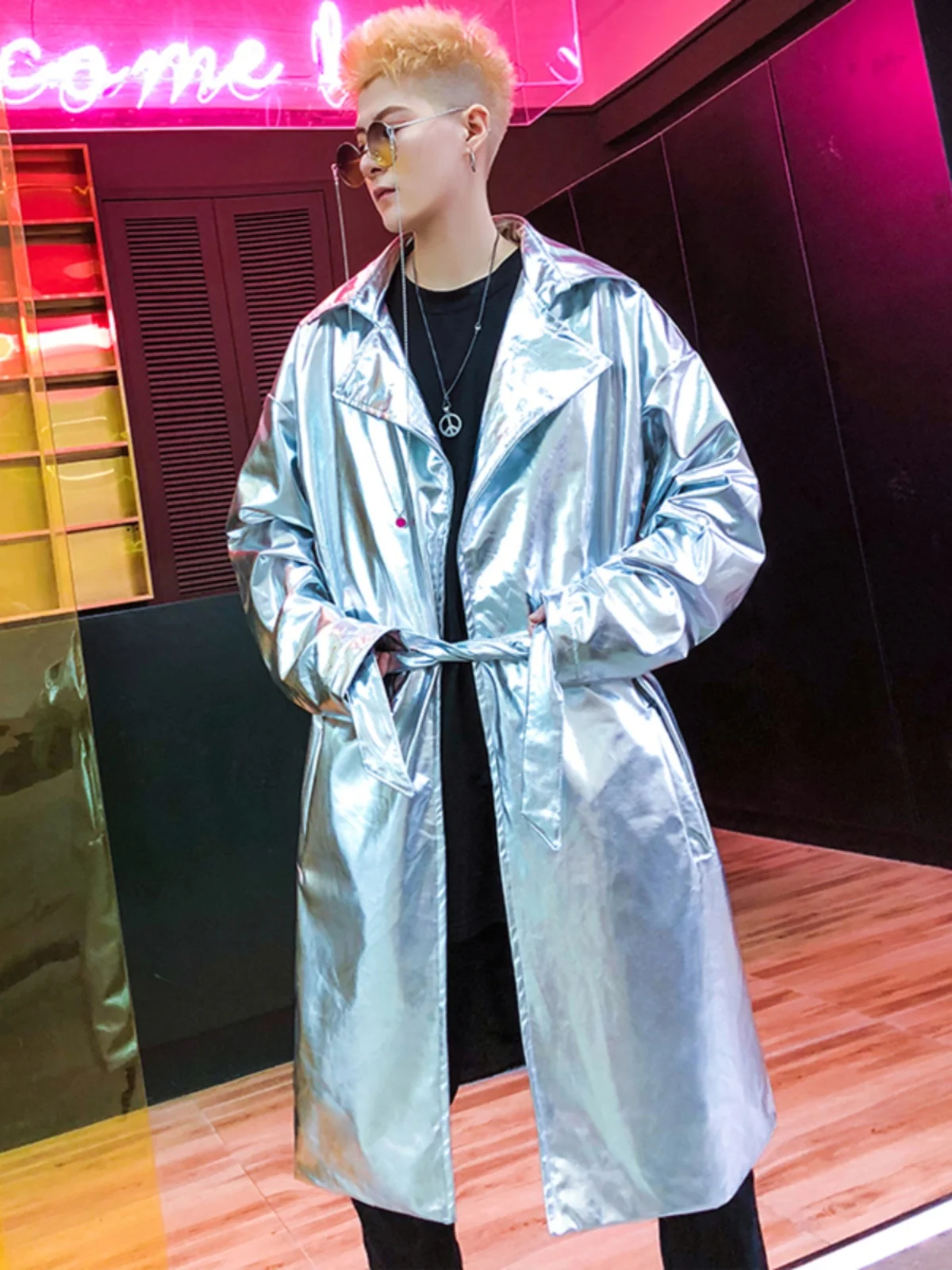 Silver Color ex Long Coat No Button Design Cool Sle Faionable Streetwear for Youth Seasonal Pure Color Suit Collar
Silver Color ex Long Coat No Button Design Cool Sle Faionable Streetwear for Youth Seasonal Pure Color Suit Collar