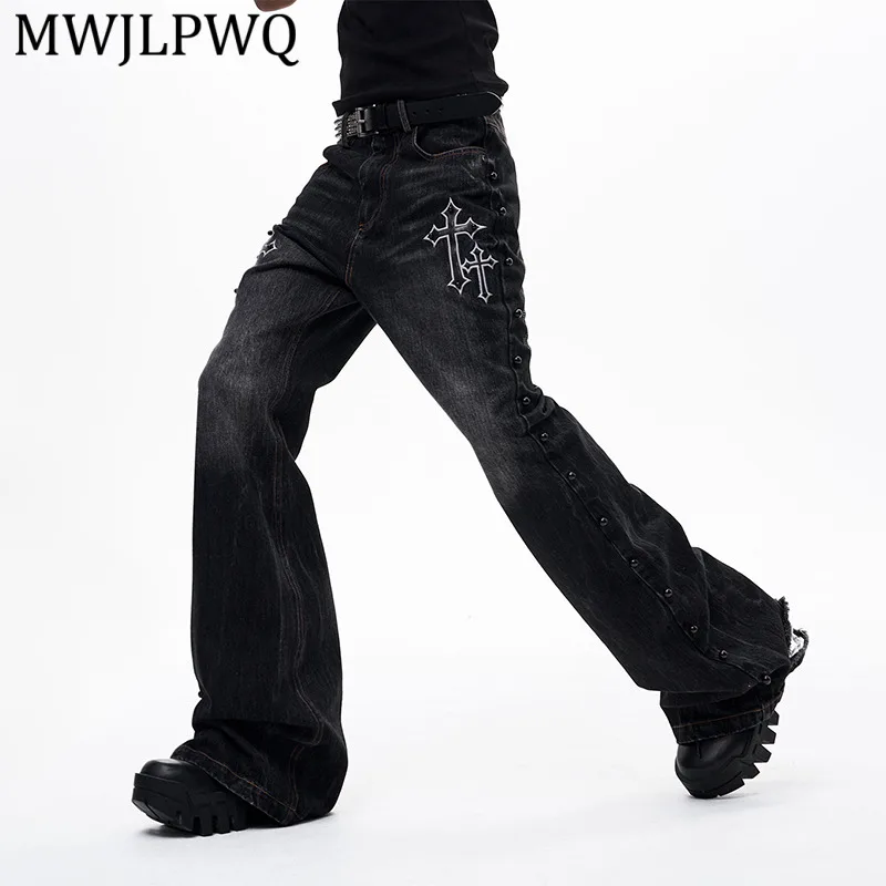 MWJLPWQ Cross Patchwork Flared Jeans For Men Summer American Street Style Embroidery Straight-Leg Trousers Trendy Autumn 15709
MWJLPWQ Cross Patchwork Flared Jeans For Men Summer American Street Style Embroidery Straight-Leg Trousers Trendy Autumn 15709