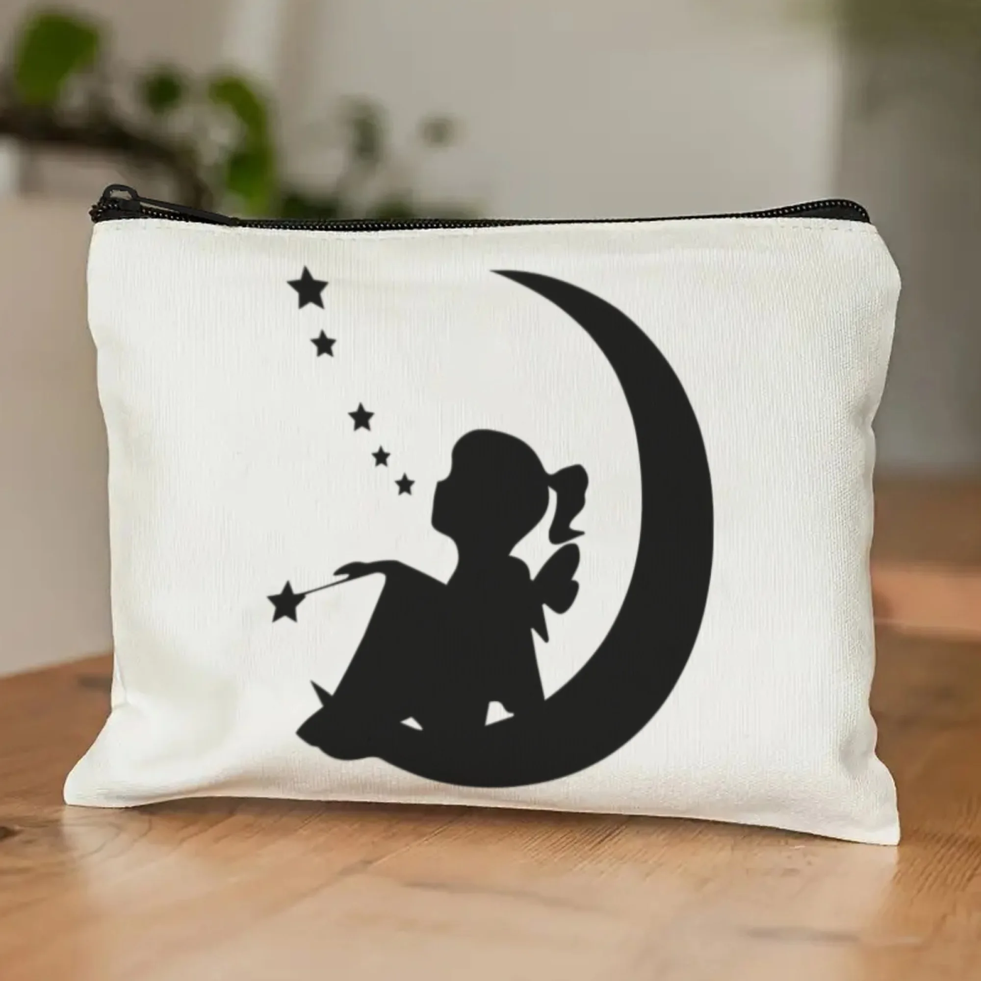 Fairy Tale Girl Moon & Star Makeup Bag,White Canvas Travel Toiletry Organizer,Enchanted Cosmetic Pouch for Fantasy Lovers
Fairy Tale Girl Moon & Star Makeup Bag,White Canvas Travel Toiletry Organizer,Enchanted Cosmetic Pouch for Fantasy Lovers