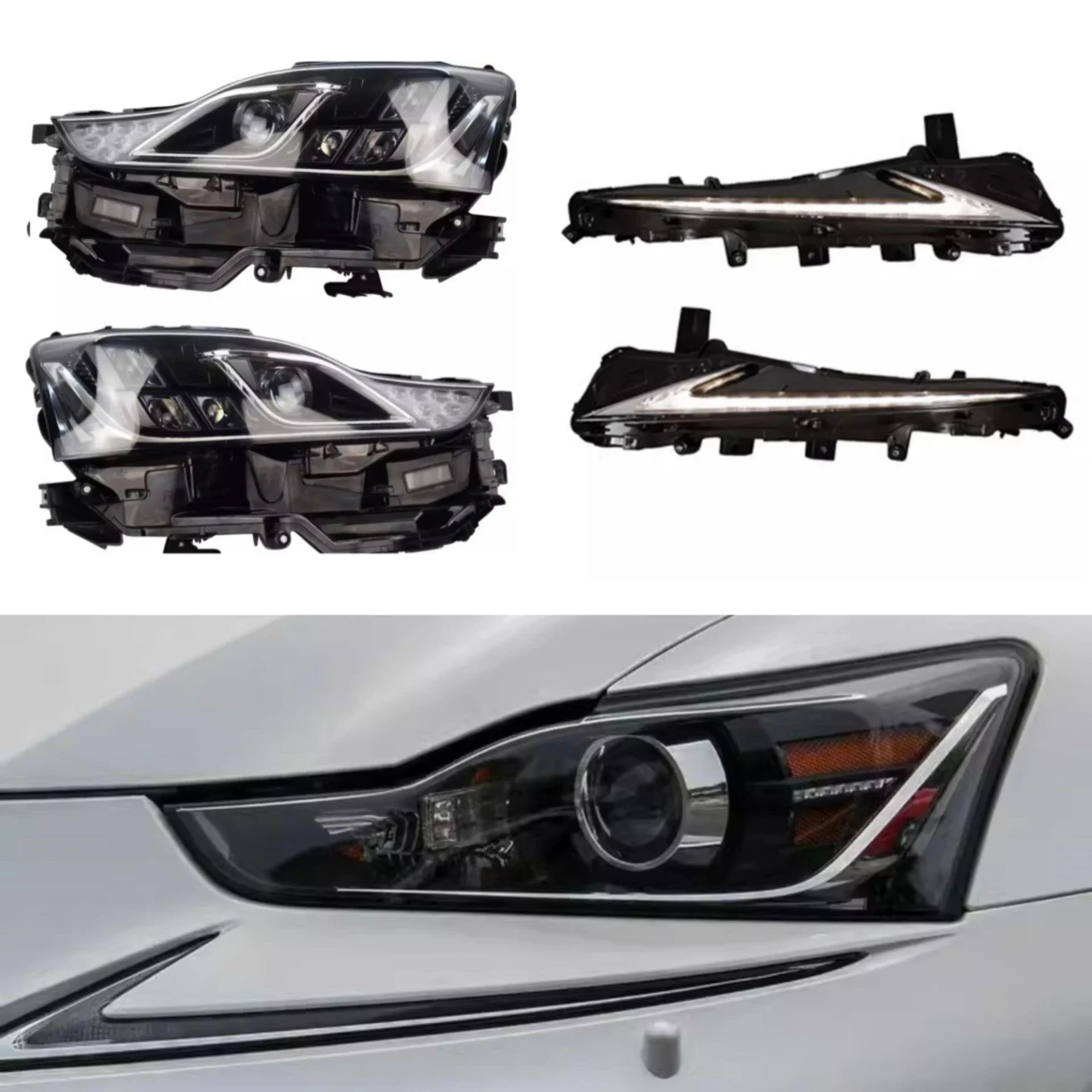 for Lexus IS200 IS250 IS300 13-17 Modified 17 Style Bumper Headlight Assembly Daytime Running Light Turn Signal Car Accessories
for Lexus IS200 IS250 IS300 13-17 Modified 17 Style Bumper Headlight Assembly Daytime Running Light Turn Signal Car Accessories