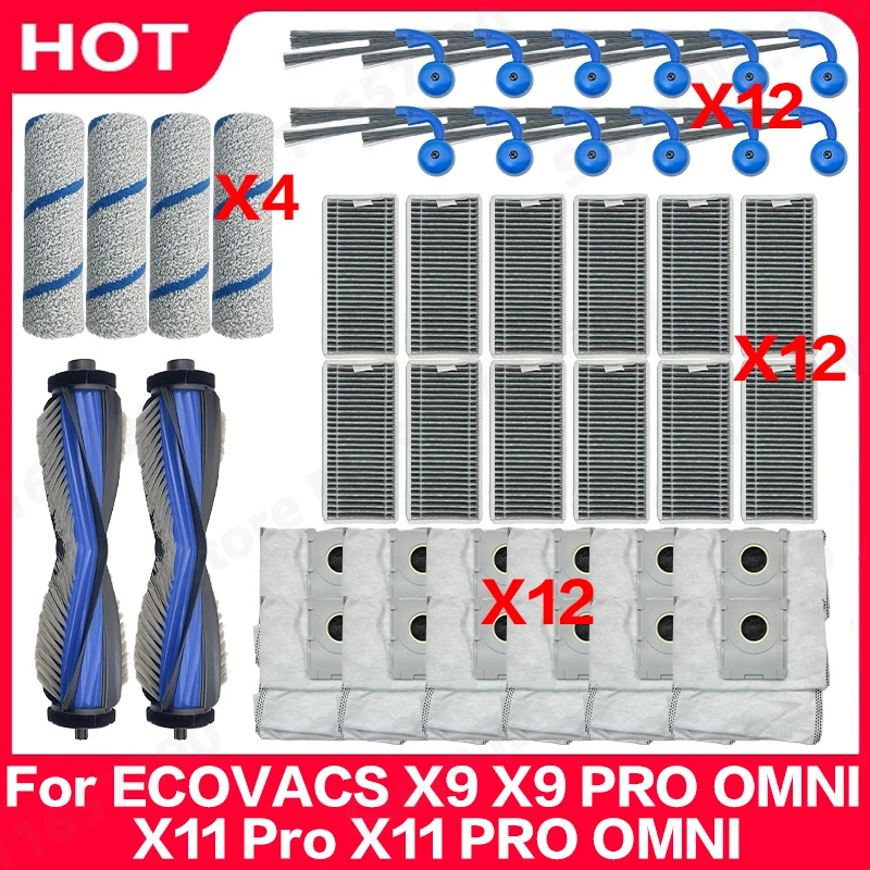 For ECOVACS X9 X9 PRO OMNI/X11 Pro X11 PRO OMNI Spare Parts Main Side Brush Hepa Filter Rag Dust Bag Accessories
For ECOVACS X9 X9 PRO OMNI/X11 Pro X11 PRO OMNI Spare Parts Main Side Brush Hepa Filter Rag Dust Bag Accessories